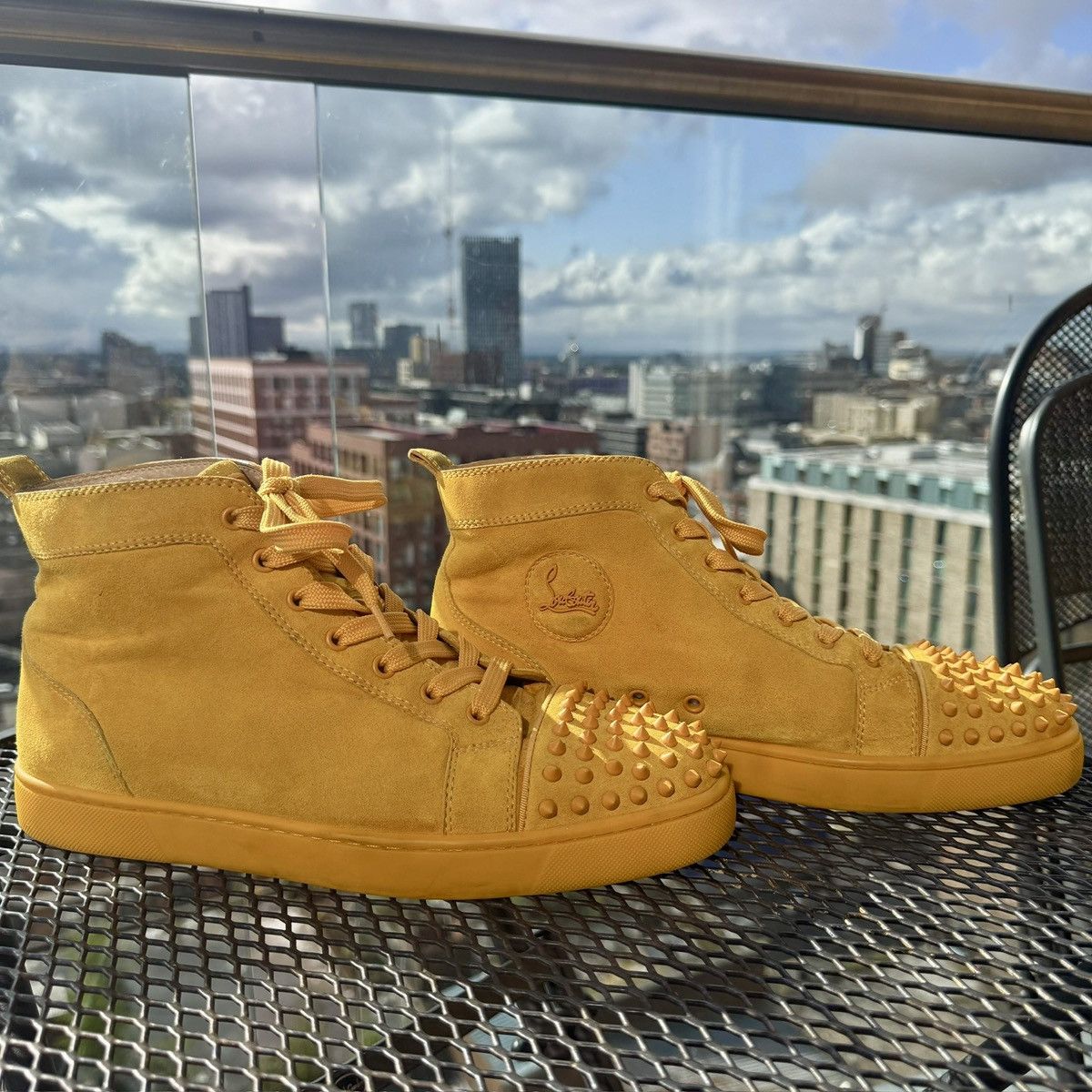 Christian Louboutin Christian Louboutin Louis Spikes – Yellow Suede – EU 43.5 Size US 9.5 / EU 42-43 - 9 Thumbnail