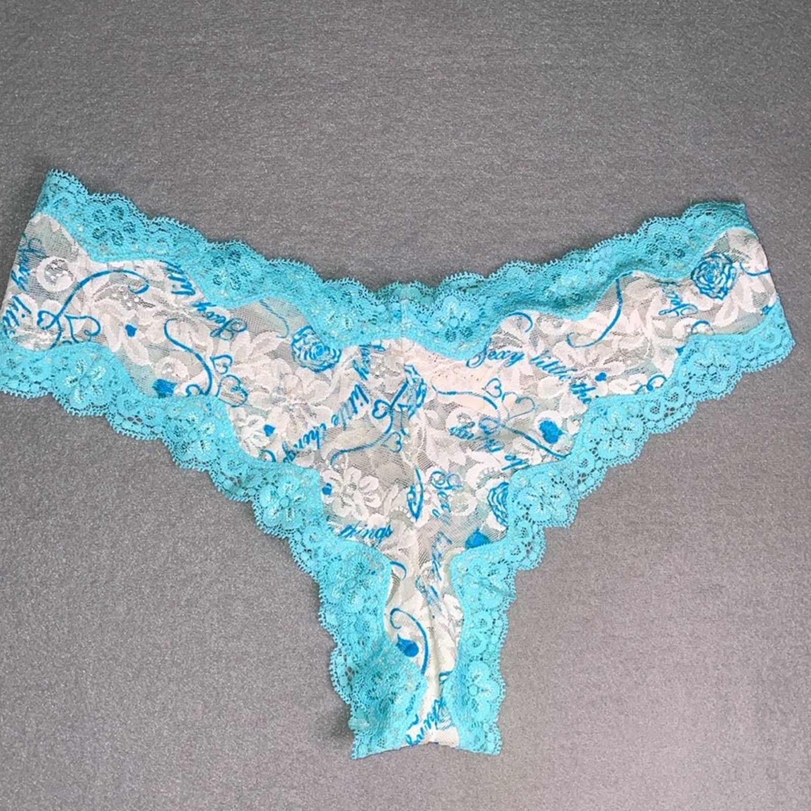 Victoria's Secret Sexy Little Things Panties VS Panty Something Blue Size ONE SIZE - 12 Thumbnail