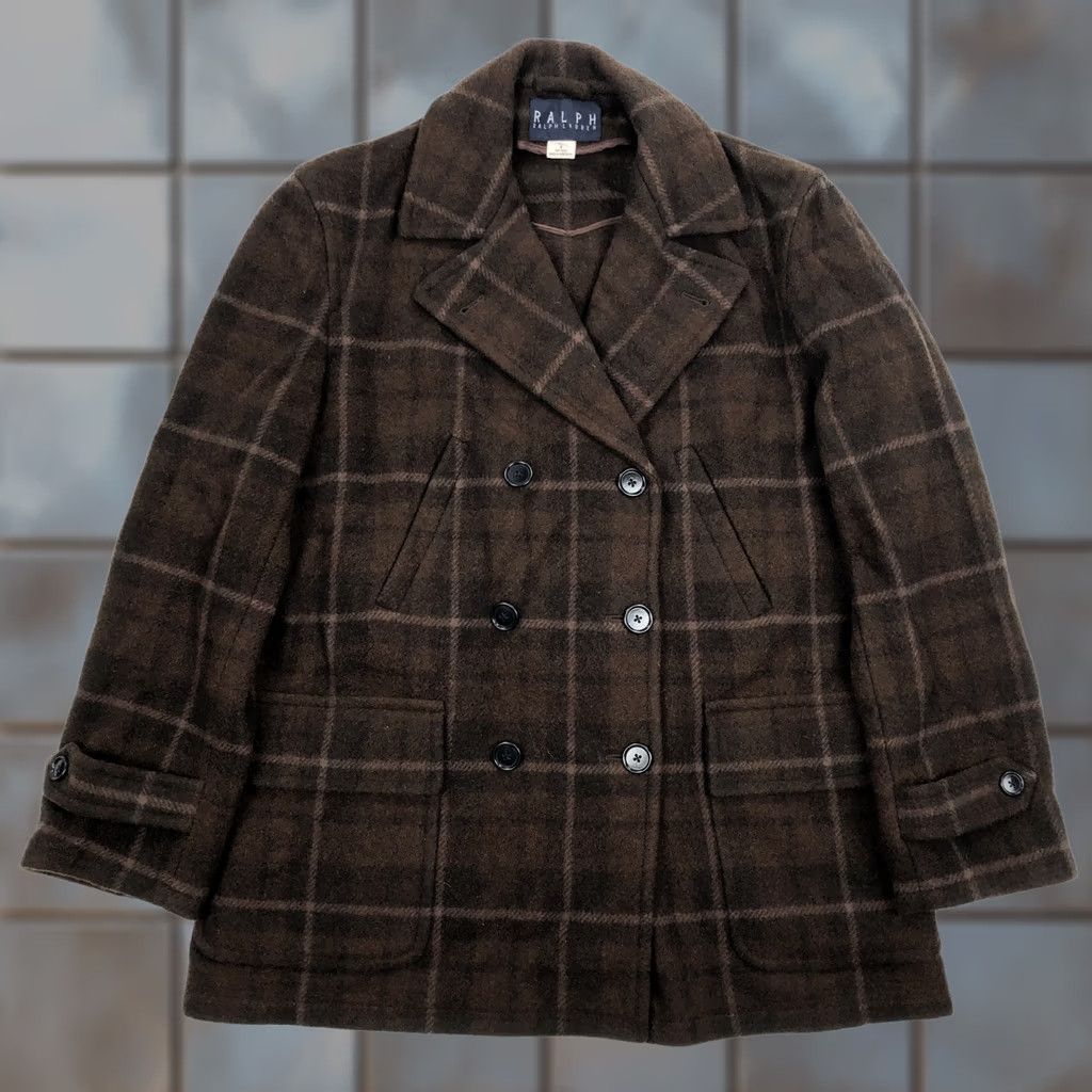 Ralph Lauren Ralph Lauren Women's Coat Plaid Wool Double Breasted Pea Coat Jacket Size 8 Wool Blended Outdoor Fall Winter Cleated Pockets Buttoned - Mens Size M / US 6-8 / IT 42-44 - 1 Thumbnail