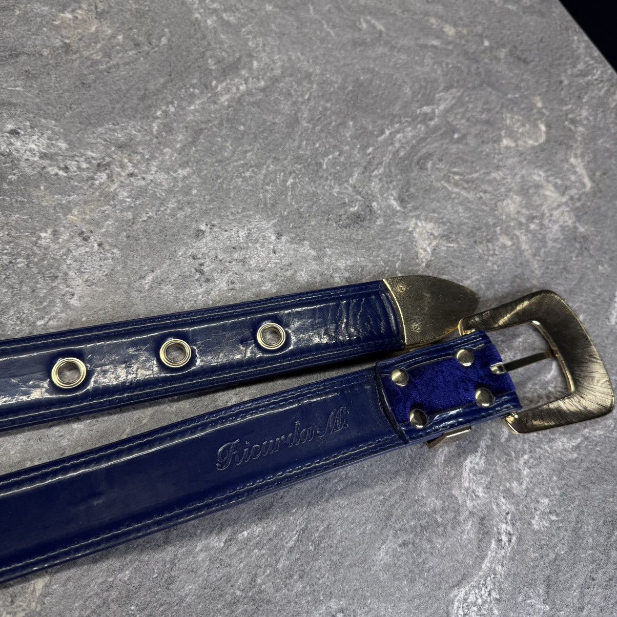 Japanese Brand Vintage Belt BB Simon style metal logo y2k velour Size ONE SIZE - 4 Thumbnail