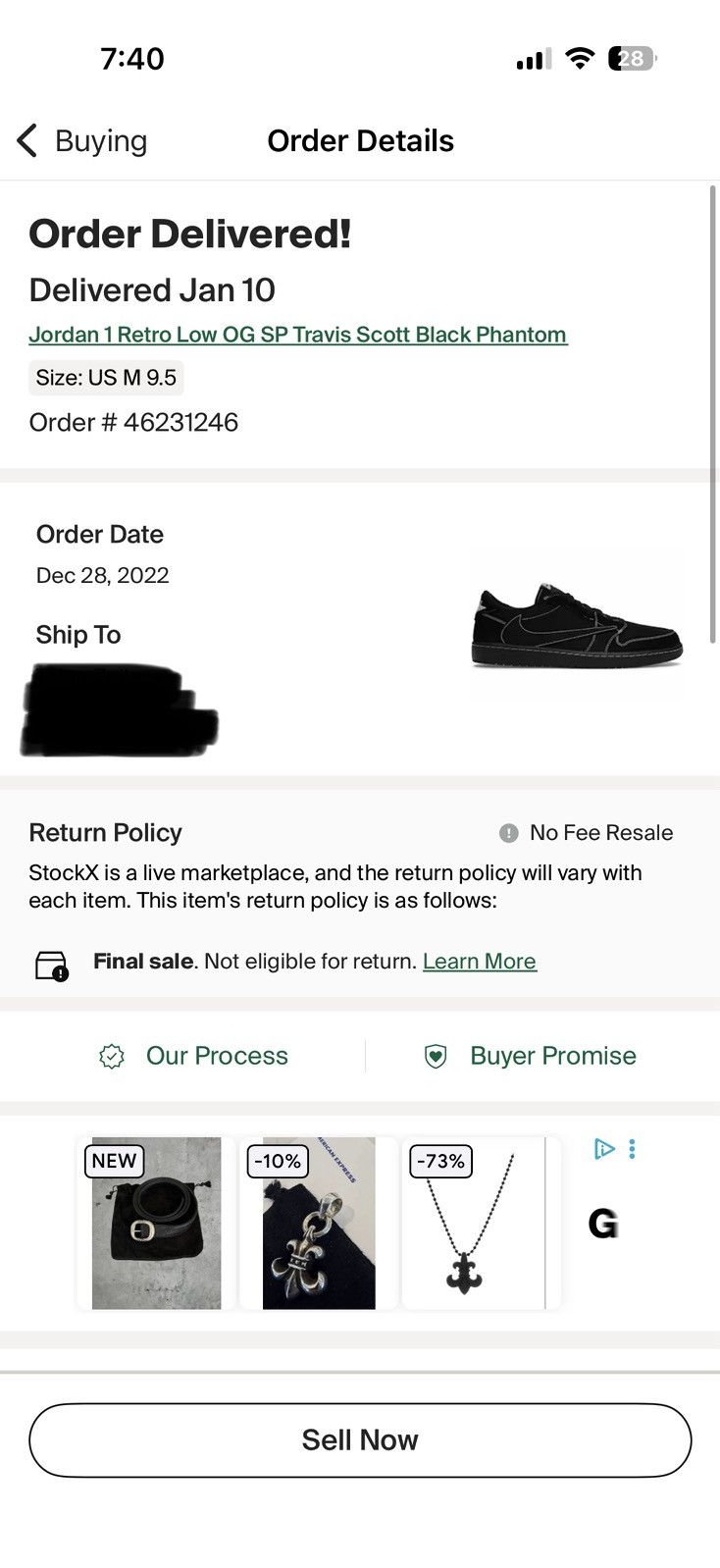 Jordan Brand × Travis Scott Jordan 1 Travis Scott Phantom black. Size US 9.5 / EU 42-43 - 15 Thumbnail