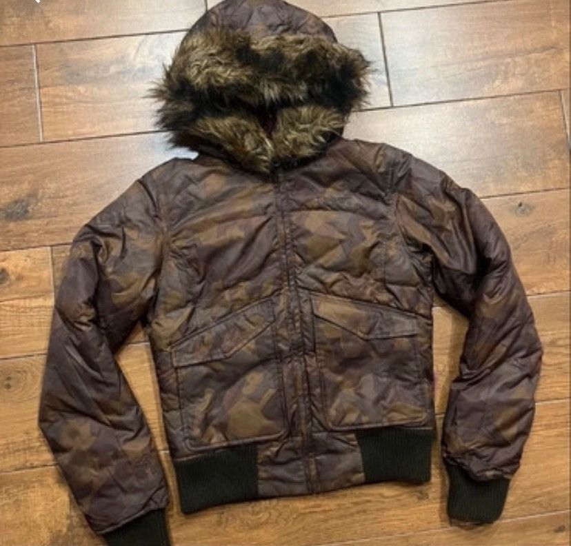 Other Vintage y2k 90s Fur Camo Hoodie Jacket Size US S / EU 44-46 / 1 - 1 Thumbnail