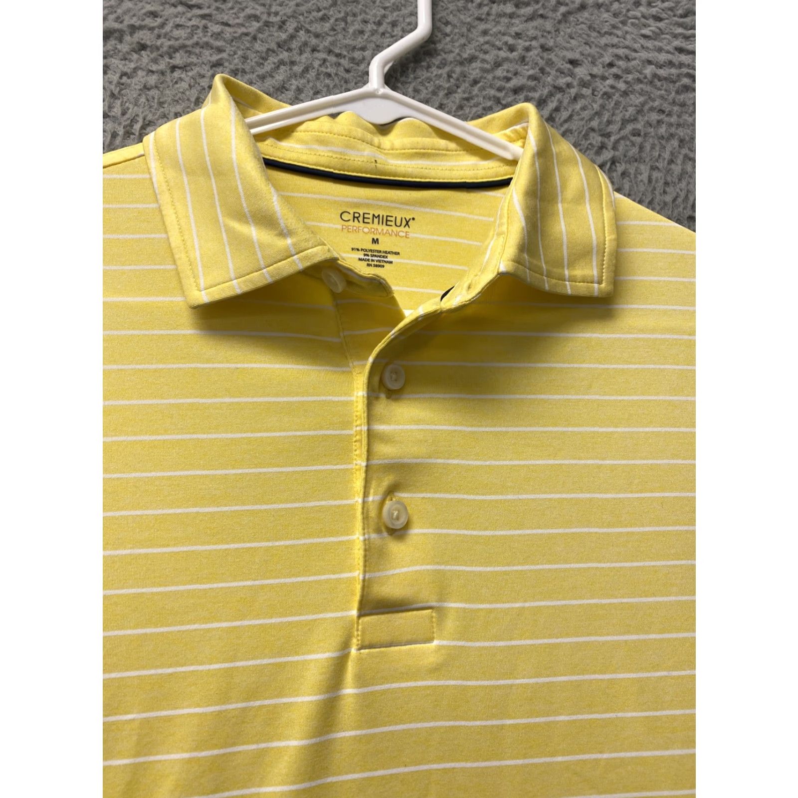 Cremieux Cremieux Polo Shirt Mens M Yellow Stripe Seaside Stretch Golf Adult 104-37 Size US M / EU 48-50 / 2 - 2 Thumbnail