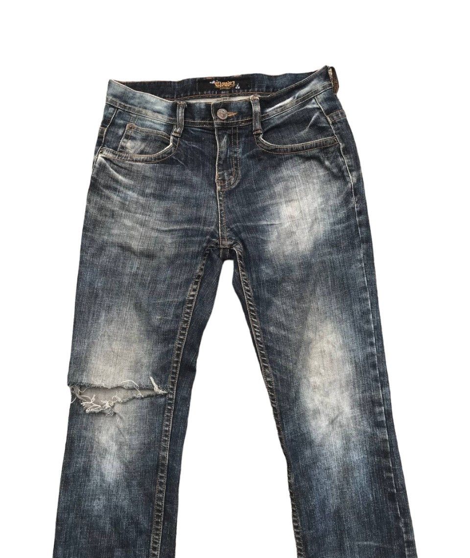 Japanese Brand Japanese CLOUD 72 Skull-Wings LGB embroidered Distress jean Size US 30 / EU 46 - 4 Thumbnail