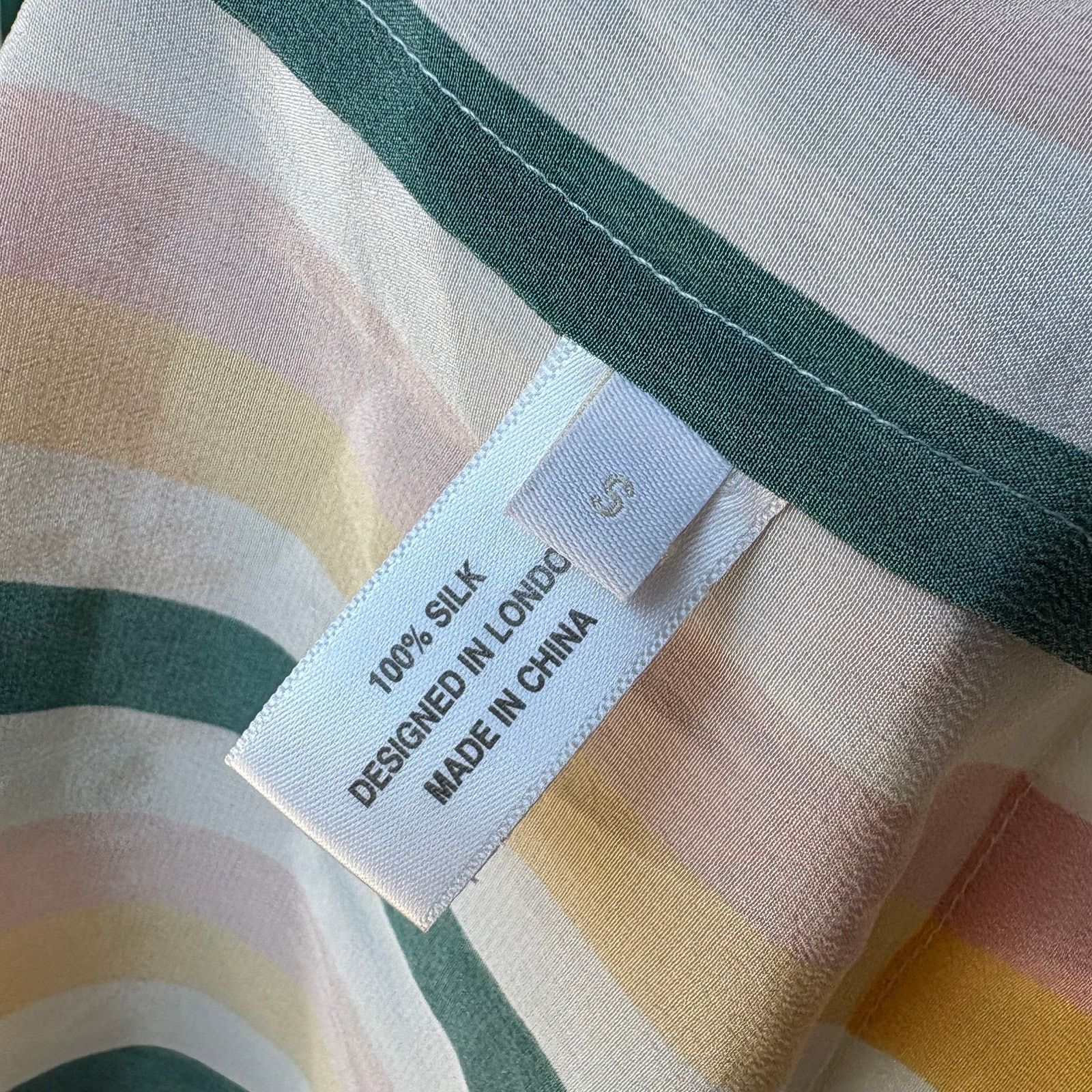 ASCENO Asceno Dress Silk Off Shoulder Striped Midi Dress S Size S / US 4 / IT 40 - 10 Thumbnail