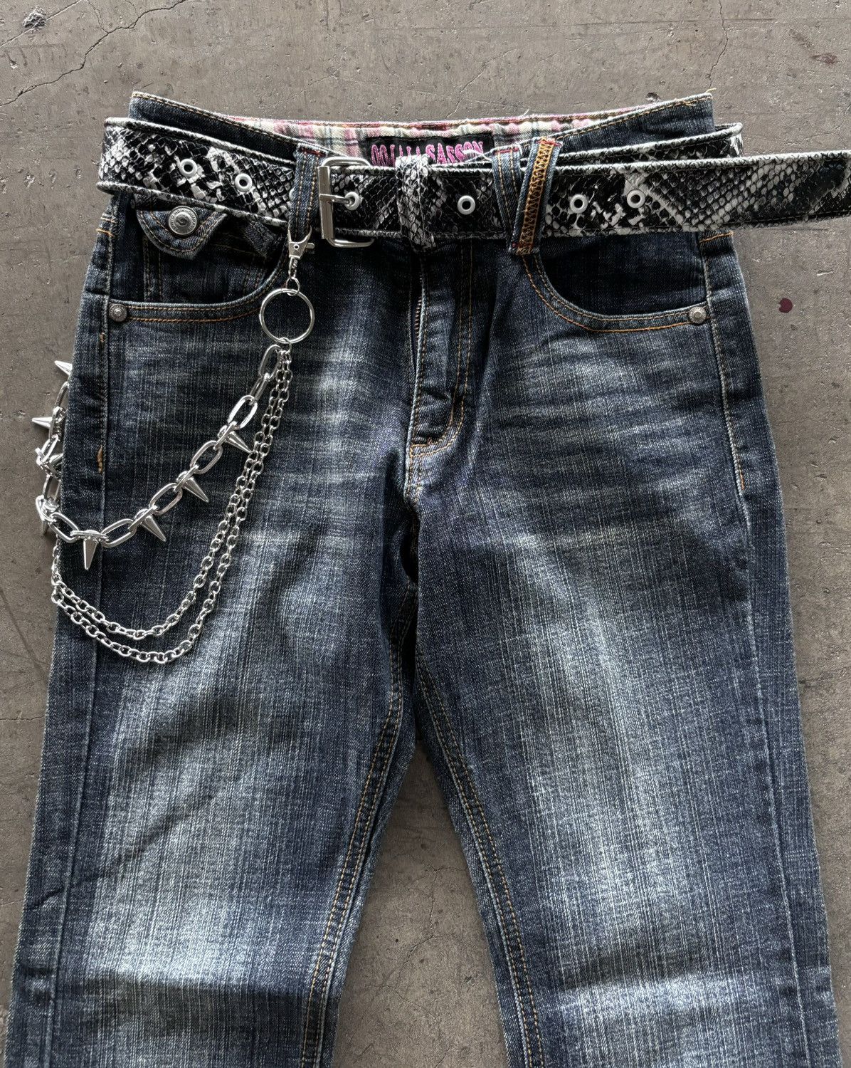 14th Addiction 2000s oo-la-la sasson mud wash flared denim jeans Size US 26 / EU 42 - 4 Thumbnail