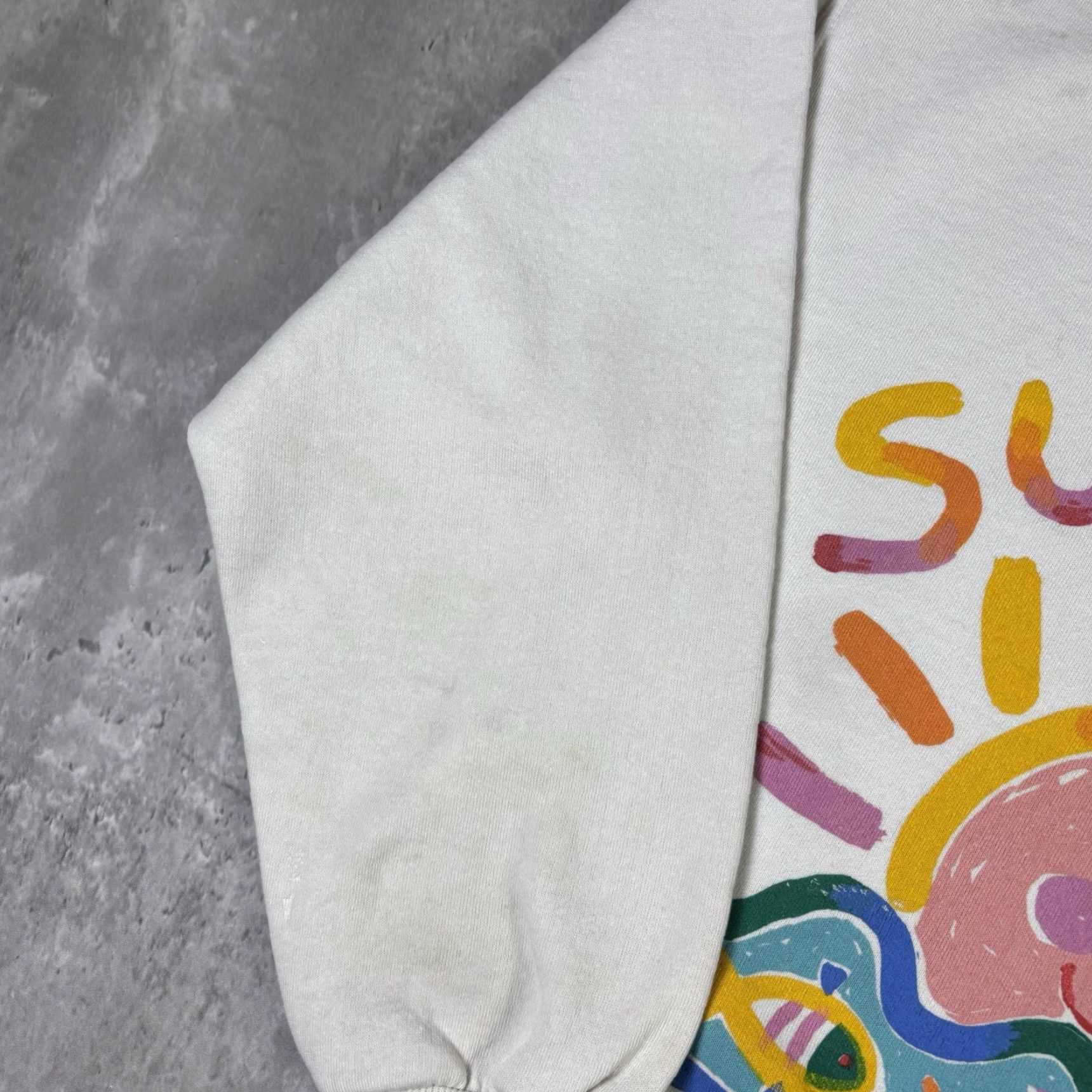 Russell Athletic VINTAGE Russell Athletic Sweatshirt Long Beach Island Sunset 90s Graphic Print Mermaid White M Mens Size US M / EU 48-50 / 2 - 6 Thumbnail