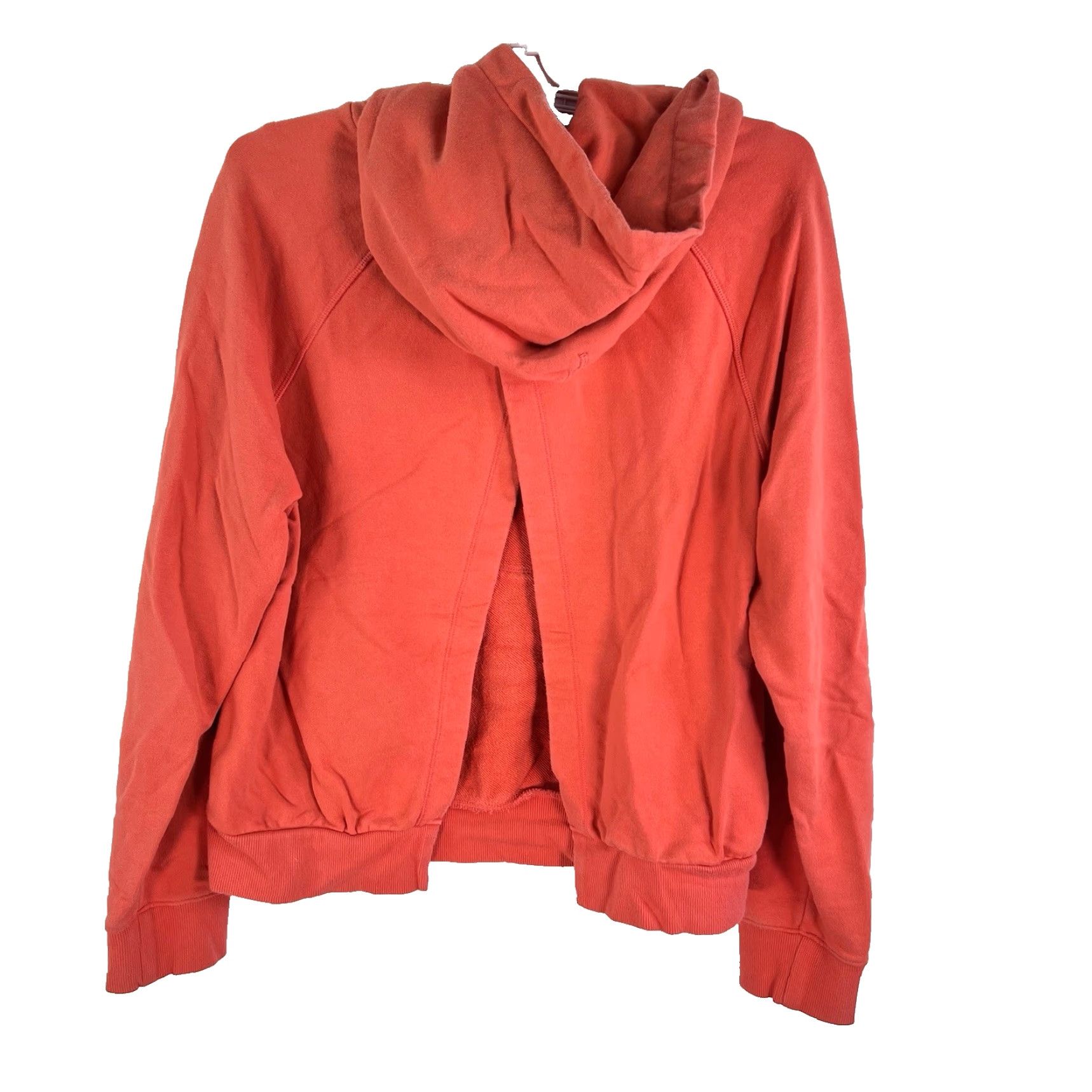 Athleta Athleta Hooded Sweatshirt Womens Size M Peach Orange Solid Logo Hoodie Open Back Pullover Knit 100% Cotton Athleta Activewear Women's Size M Size M / US 6-8 / IT 42-44 - 2 Thumbnail