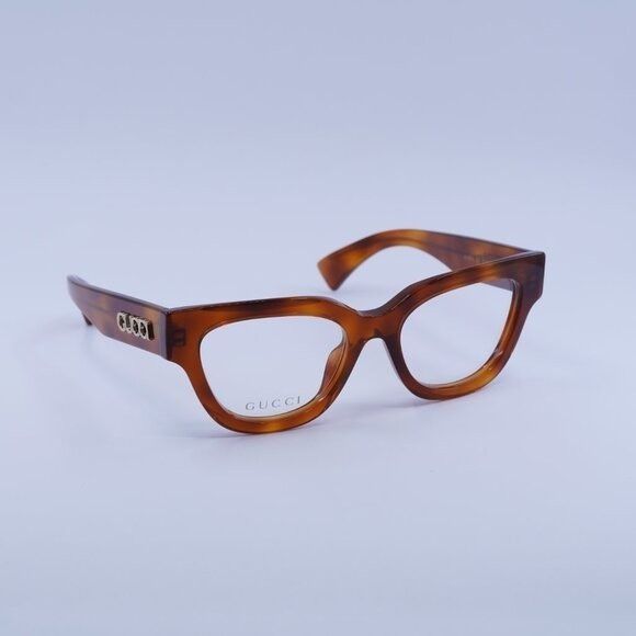 Gucci Gucci GG1837O 002 Eyeglasses Havana 51mm Cat Eye Frame Size ONE SIZE - 4 Thumbnail
