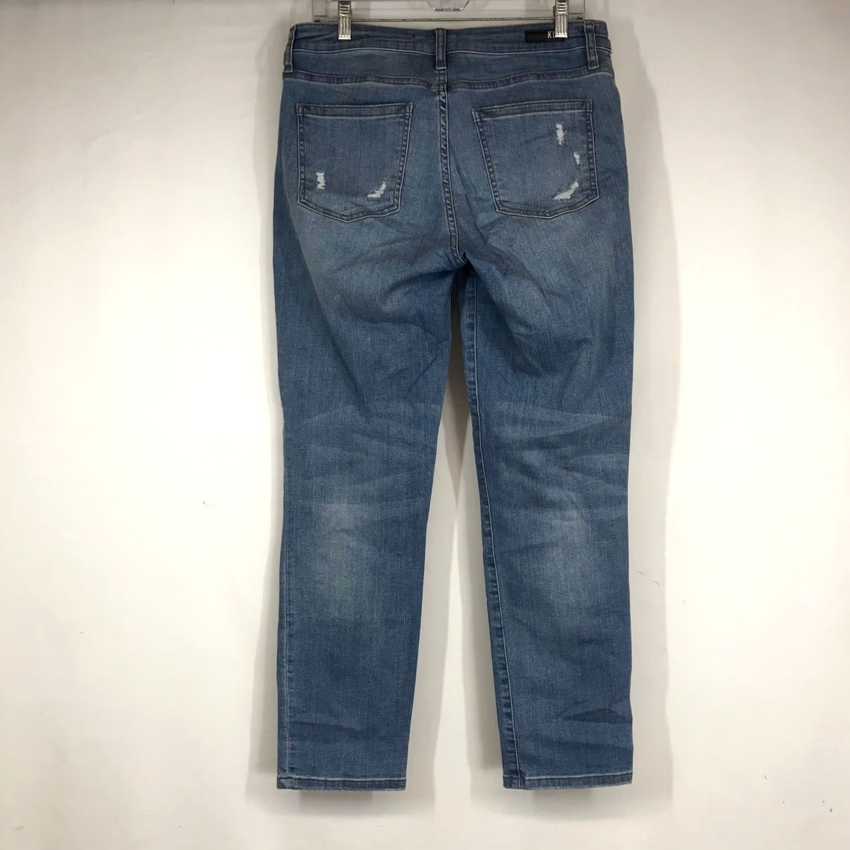 Vintage KUT from the Kloth Jeans Womens 8 Blue Catherine High Rise Boyfriend Distressed Button Fly Size 30" / US 8 / IT 44 - 4 Thumbnail
