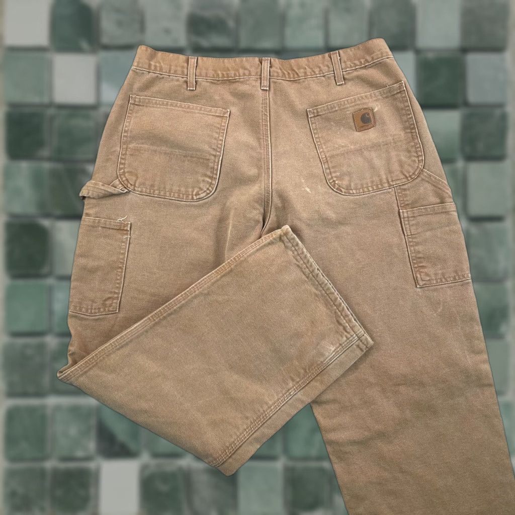 Carhartt Carhartt Flannel Lined Pants 34x28 Brown Carpenter Duck Canvas B111 Mens Jeans Pants Size US 34 / EU 50 - 1 Thumbnail