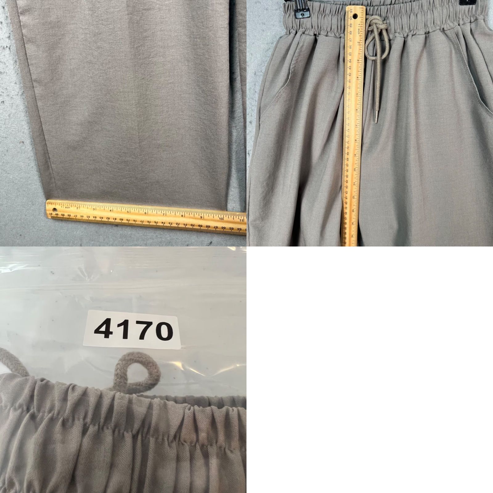 Vintage Landmuseum Womens One Size Gray Wide-Leg Elastic Waist Pants Size 42" / US 20 - 8 Thumbnail