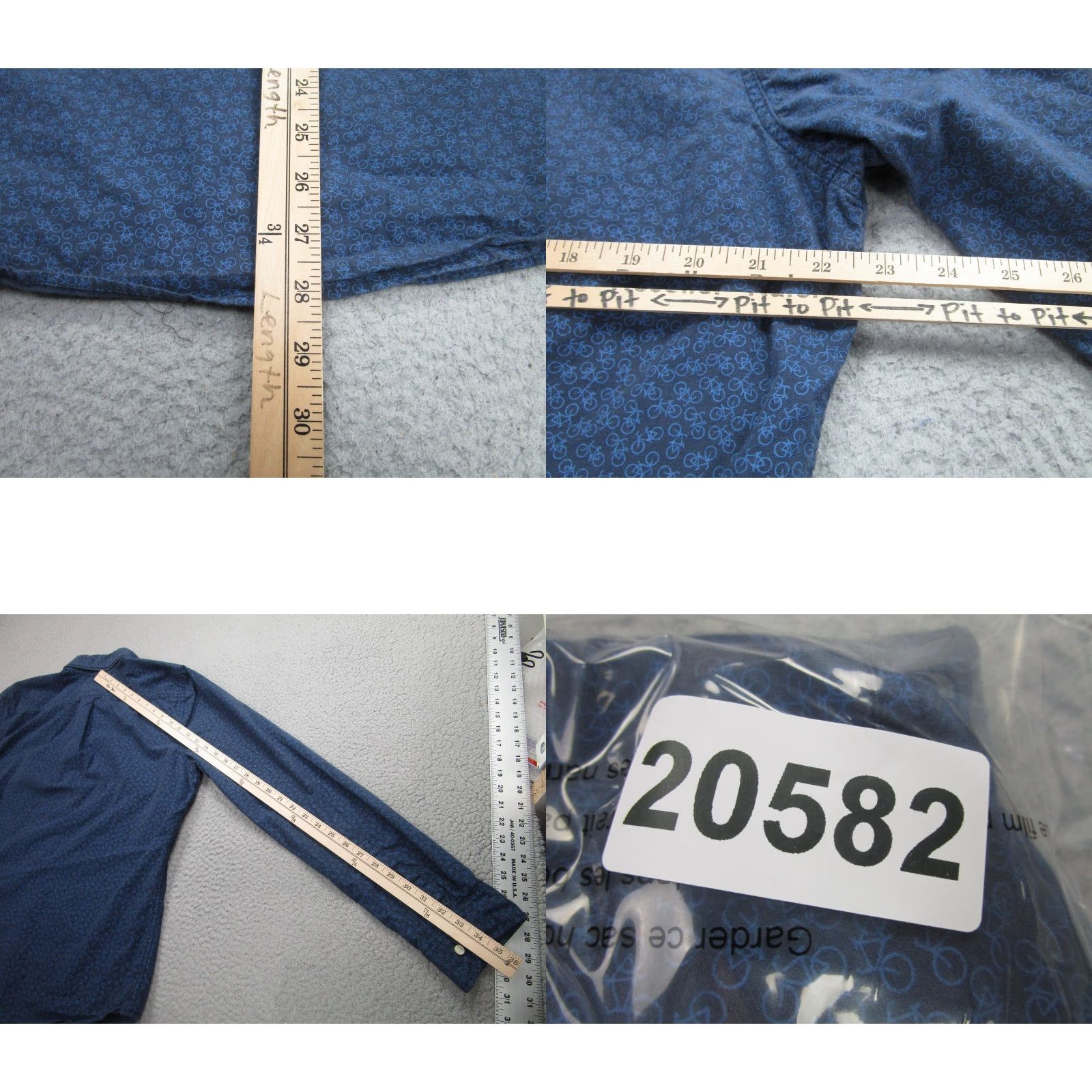 Abercrombie & Fitch Abercrombie & Fitch Shirt Mens XL Button-Down Bicycle Print Muscle Fit Casual Blue Size US XL / EU 56 / 4 - 8 Thumbnail