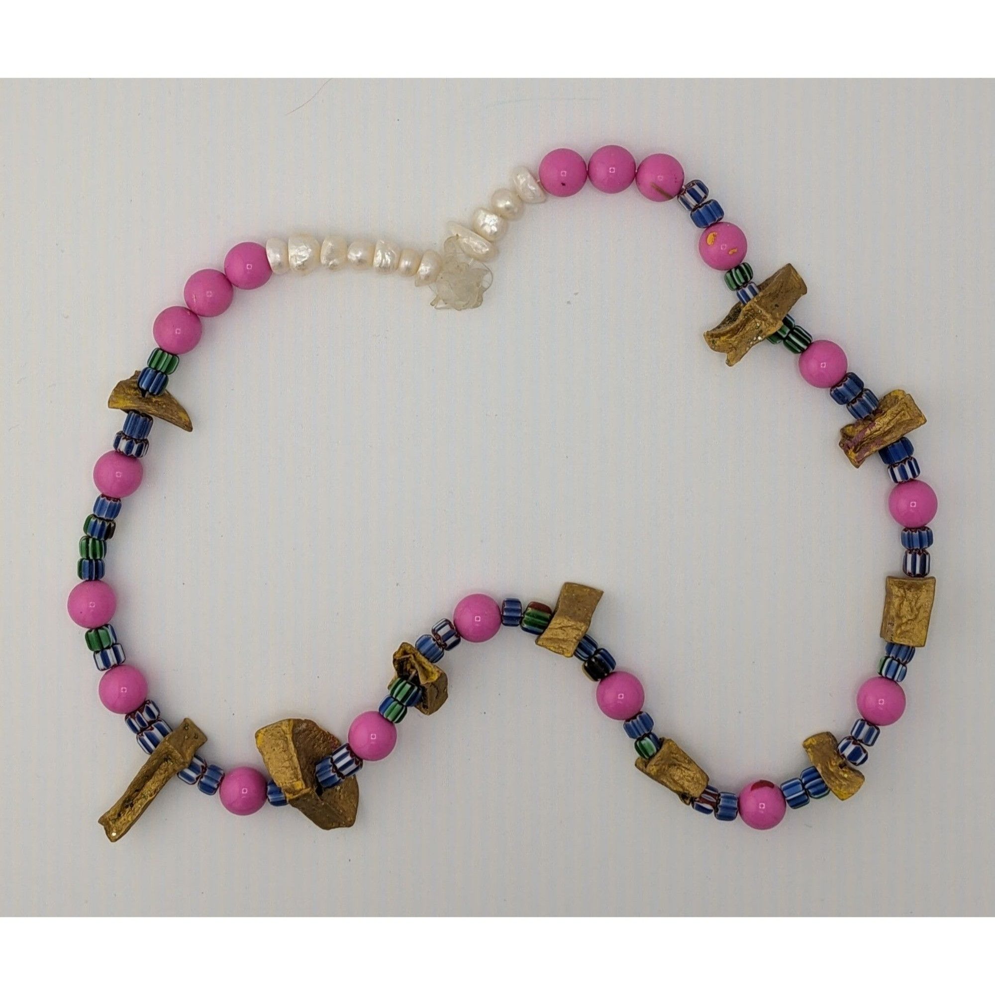 Other Handmade Abstract Unique Mixed Media Beaded Necklace Size ONE SIZE - 5 Thumbnail