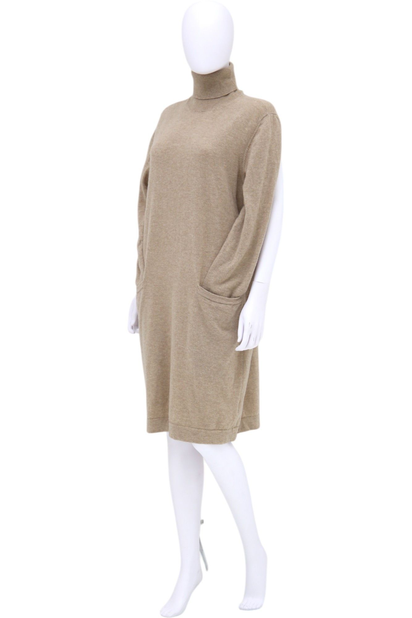 John Galliano × Maison Margiela F/W 2012 Fake Sleeves Brown Turtleneck Dress Size M / US 6-8 / IT 42-44 - 4 Thumbnail
