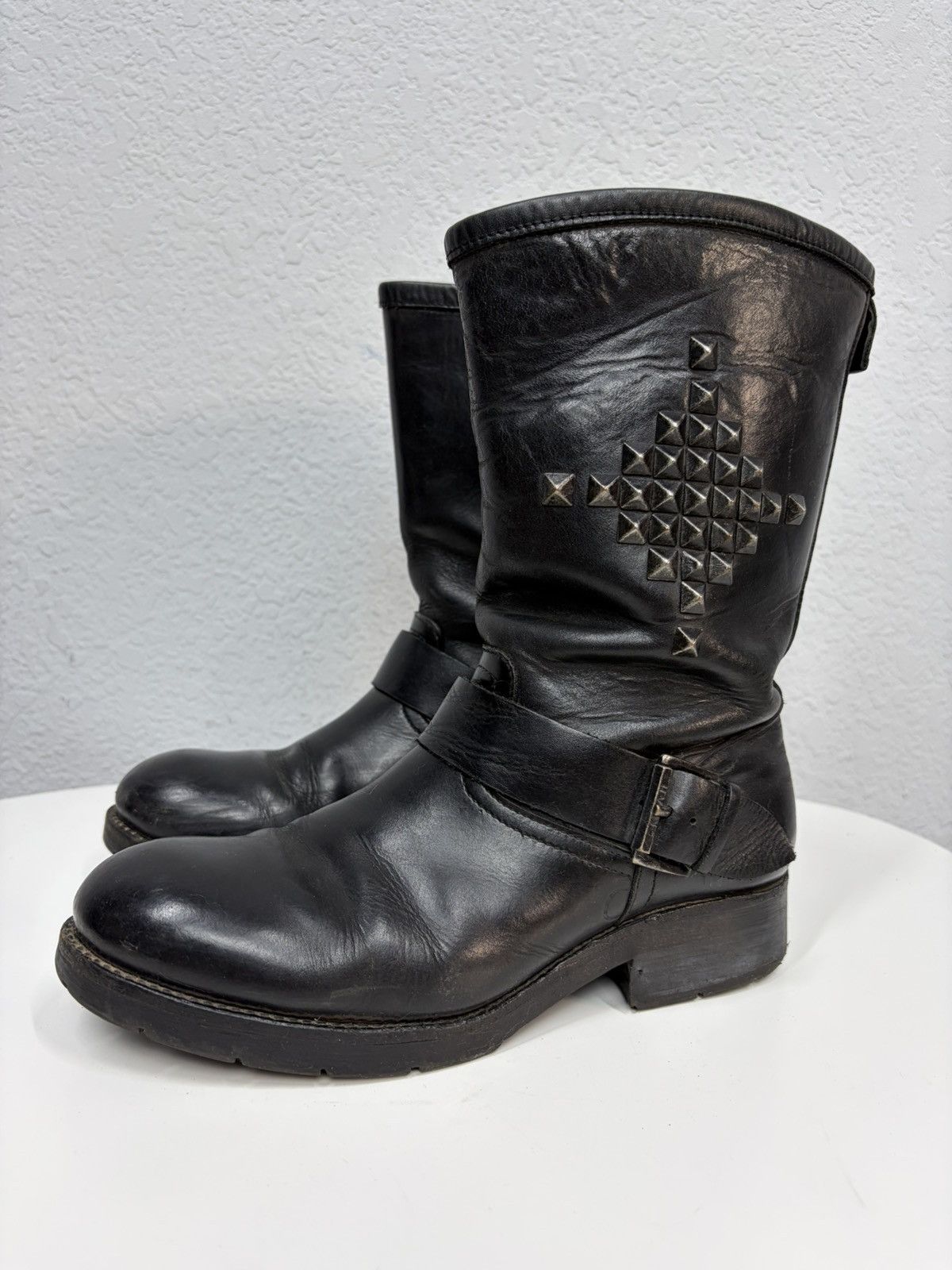 Hedi Slimane Artisan Black Harness High Guidi Vibe Leather Biker Boots Size US 7.5 / EU 40-41 - 2 Thumbnail