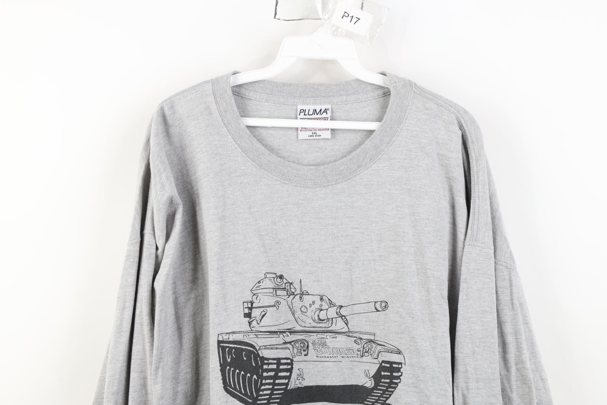 Vintage Vintage 90s Y2K Wisconsin Tank Long Sleeve T-Shirt Gray Size US XXL / EU 58 / 5 - 2 Thumbnail