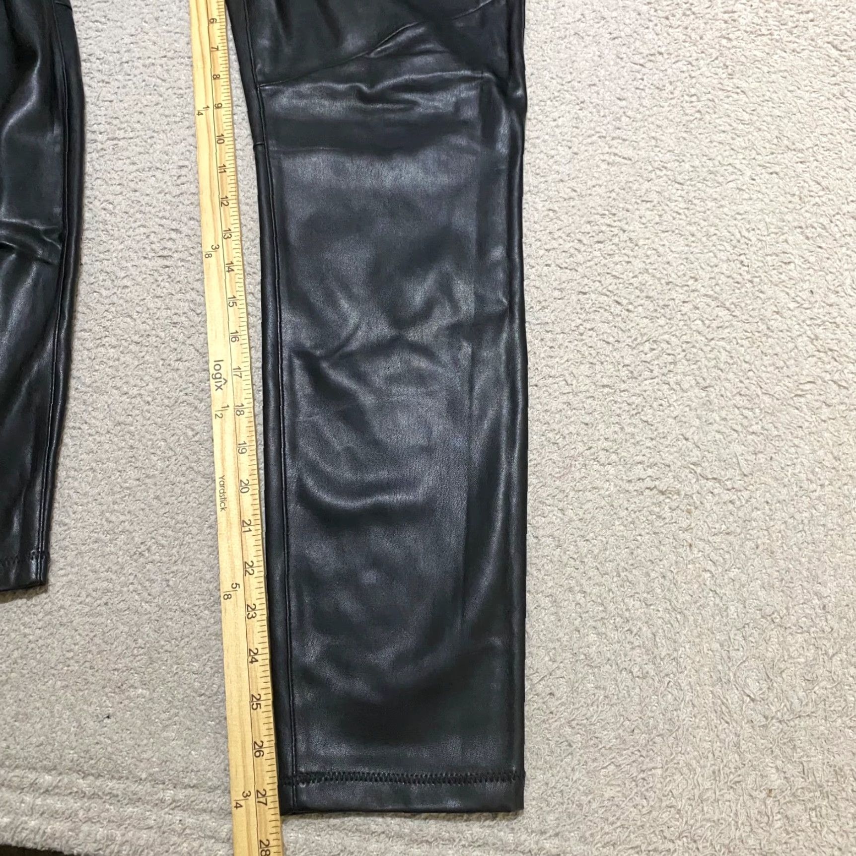 Free People Free People Pants Womens sz 29 Black Faux Leather Skinny Pull On Boho Ankle Size 29" - 5 Thumbnail