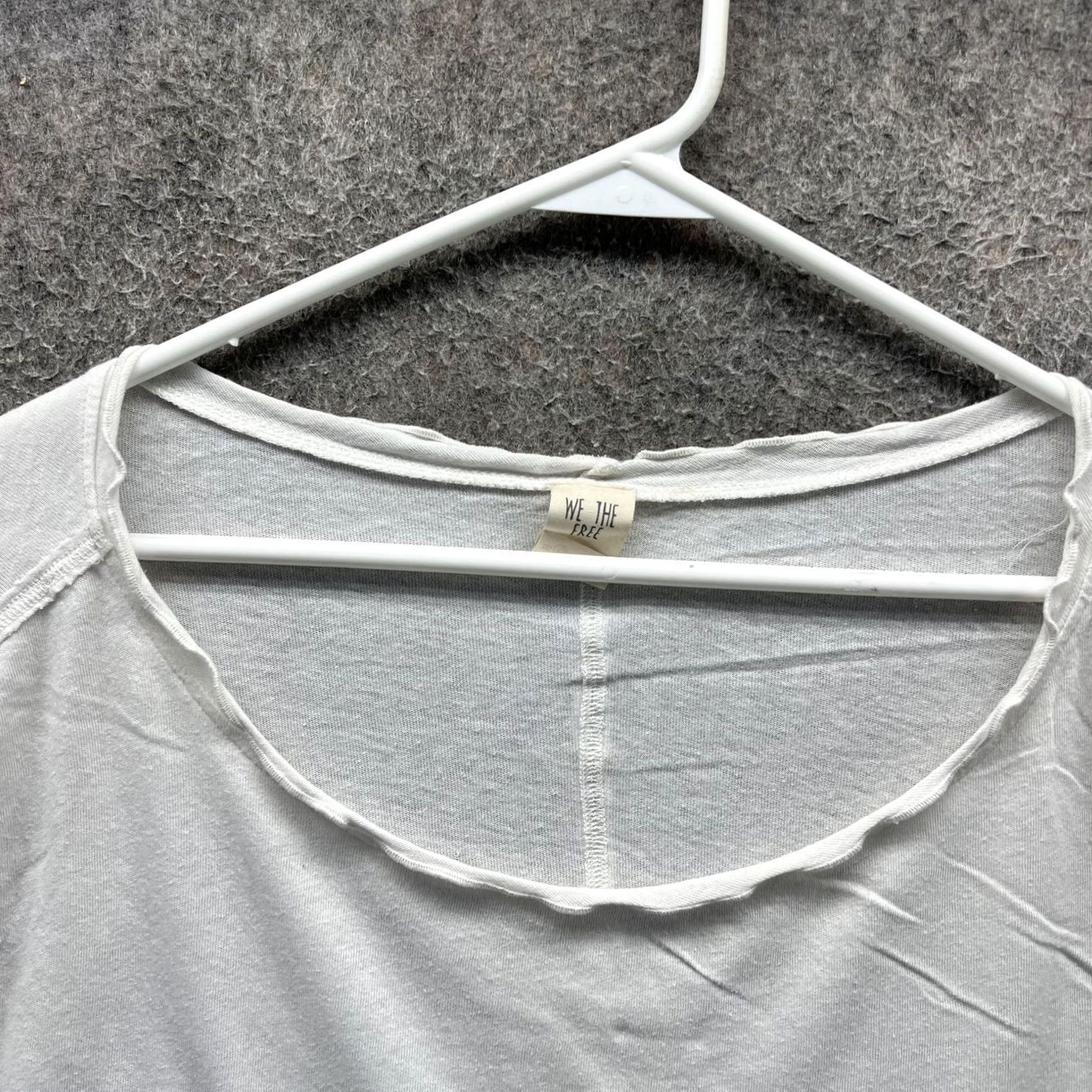 Vintage We The Free Shirt Womens XS White Cropped Scoop Neck Dolman 3/4 Sleeve Top Size XS / US 0-2 / IT 36-38 - 2 Thumbnail