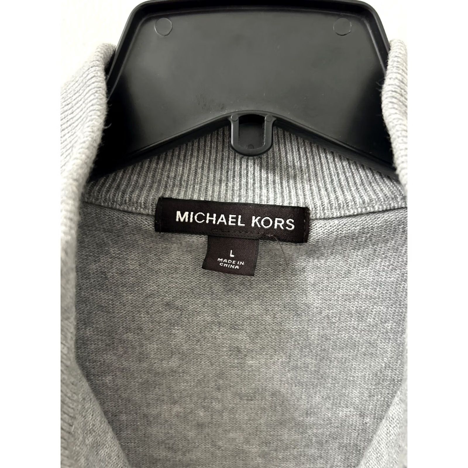 Michael Kors Michael Kors Sweater Mens L Gray 1/4 Zip Pullover Logo Knit 100% Cotton Long Sleeve Button-Up Casual Business Workwear Regular Fit 26”/22” Pit to Pit Size US L / EU 52-54 / 3 - 6 Thumbnail