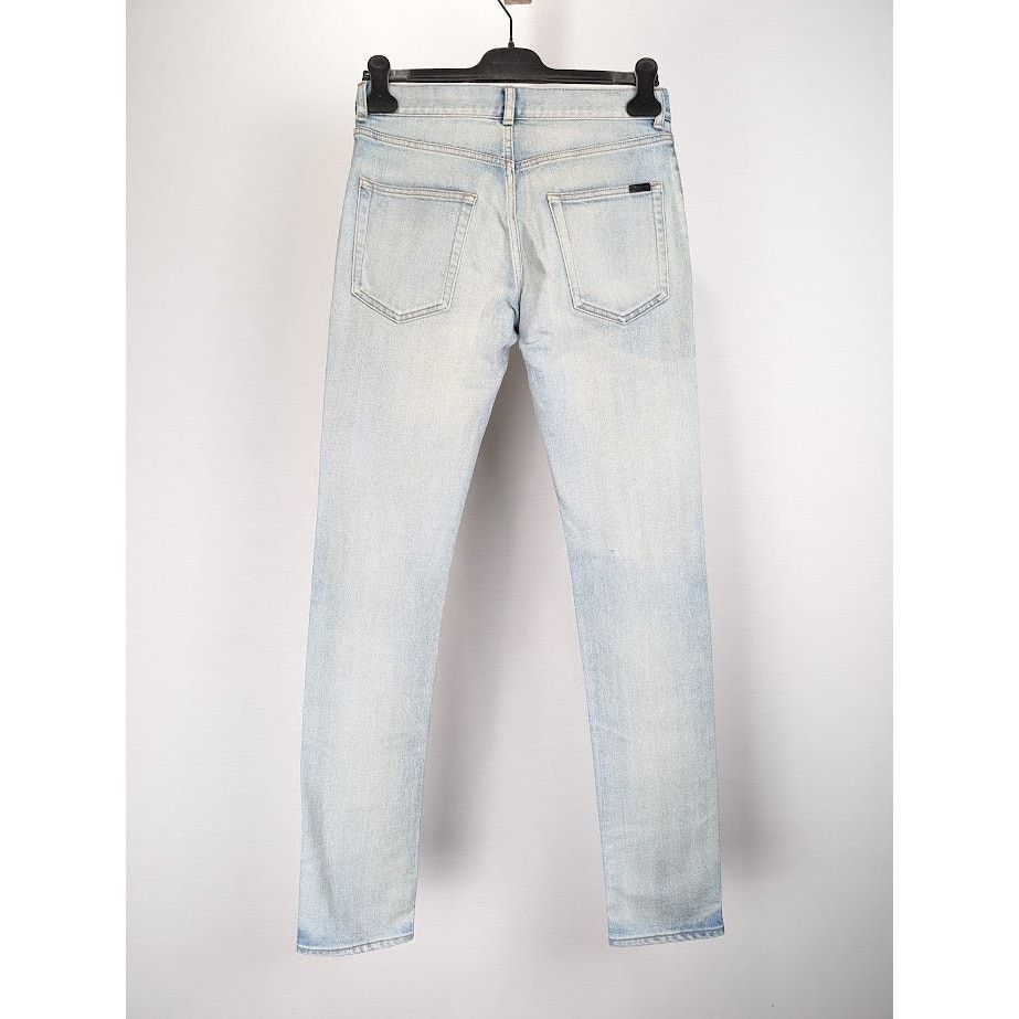 Saint Laurent Paris o1rshd1 Skinny 5 Pockets Low Pants in Light Fall Blue Size US 28 / EU 44 - 10 Thumbnail