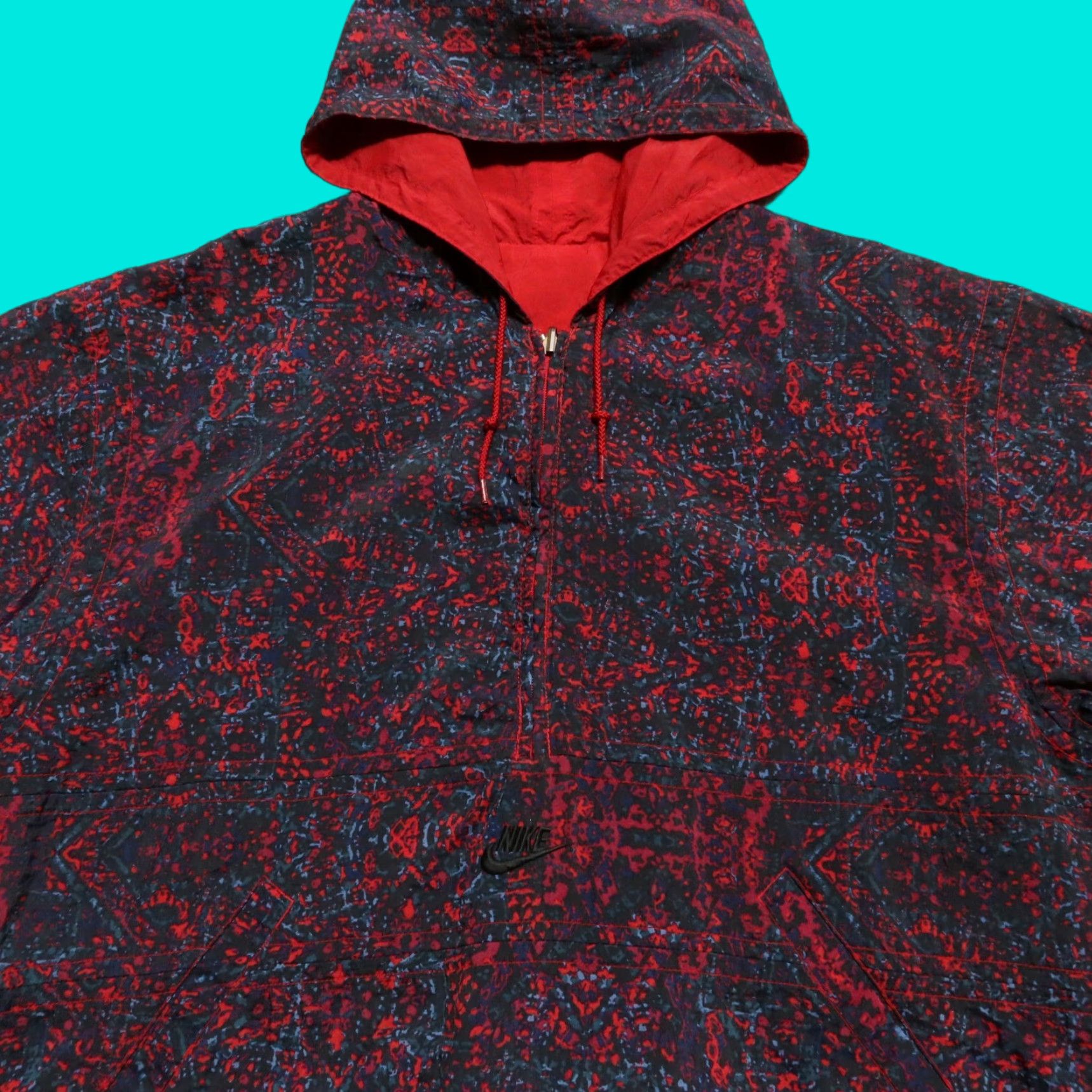 Nike Vintage Nike Reversible Windbreaker Jacket Mens M Red 90s Swoosh Center Hoody Jacket Size US M / EU 48-50 / 2 - 1 Thumbnail