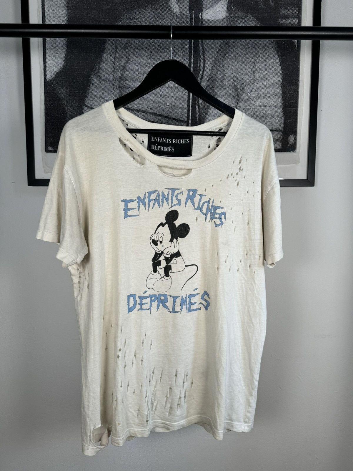 Enfants Riches Deprimes 🚭2017 GRAIL🚭1 of 25 HAND-THRASHED "SAD MICKEY" COLLAB SHIRT Size US L / EU 52-54 / 3 - 1 Thumbnail