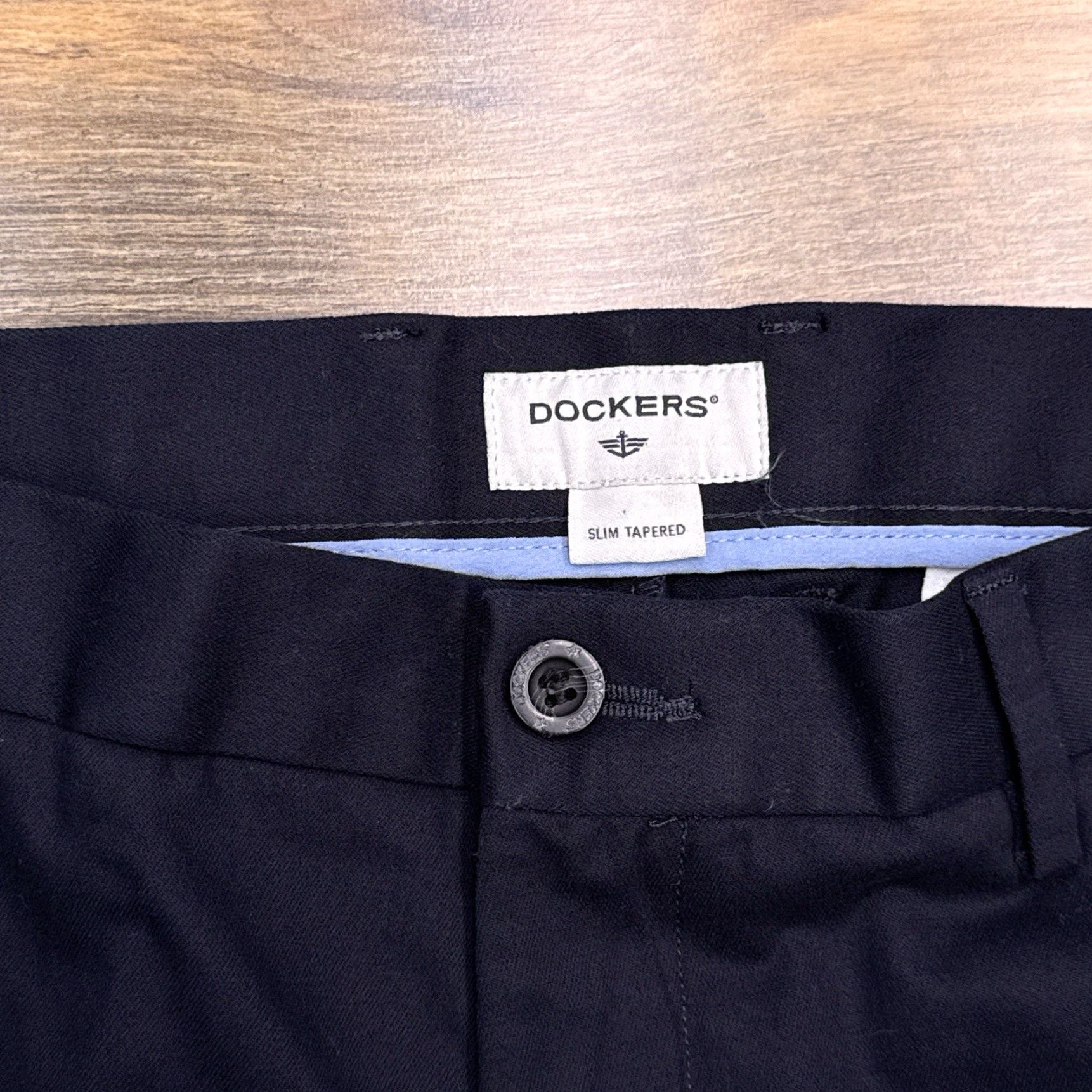 Dockers DOCKERS Easy Khaki Pants Mens 34x32 Navy Blue Slim Fit Tapered Stretch New Size US 34 / EU 50 - 5 Thumbnail