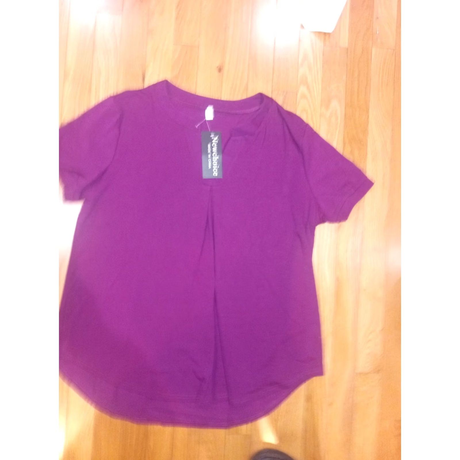 Vintage Newchoice Women Purple Short Sleeve Henley NWT XL Shirt M Size 32" / US 10 / IT 46 - 6 Thumbnail