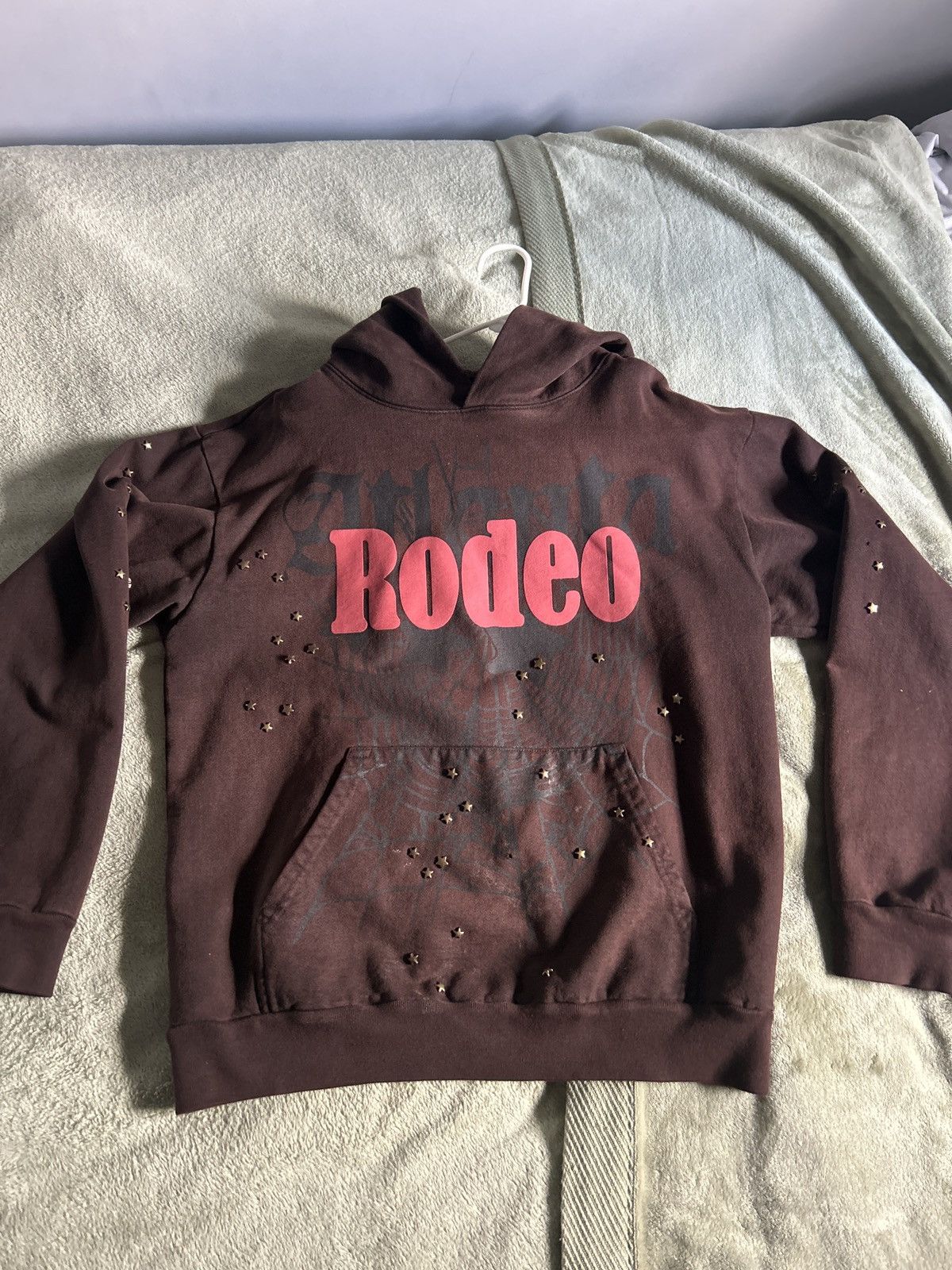 Sp5der × Travis Scott Cactus Jack Spider Days Before Rodeo Hoodie Brown ...