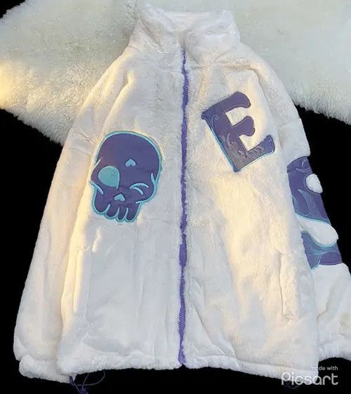 Other Patchwork letter skull white fleece jacket Size US XL / EU 56 / 4 - 4 Thumbnail