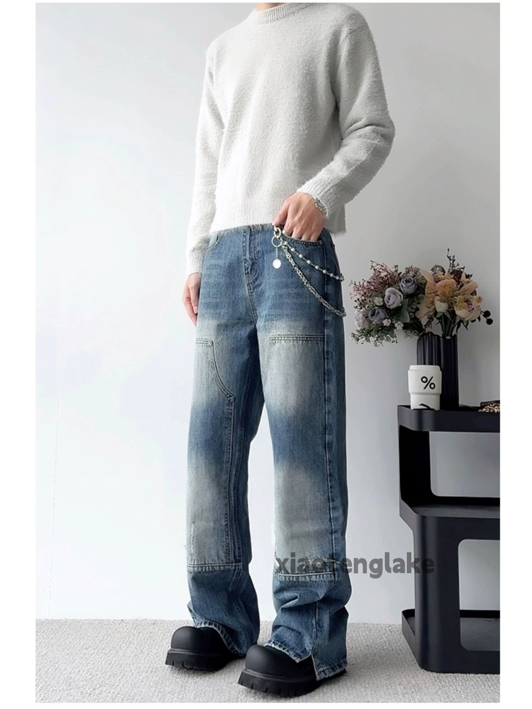 Jean × Vintage washed faded cleanfit yuppie bootcut carpenter jeans Size US 32 / EU 48 - 1 Thumbnail