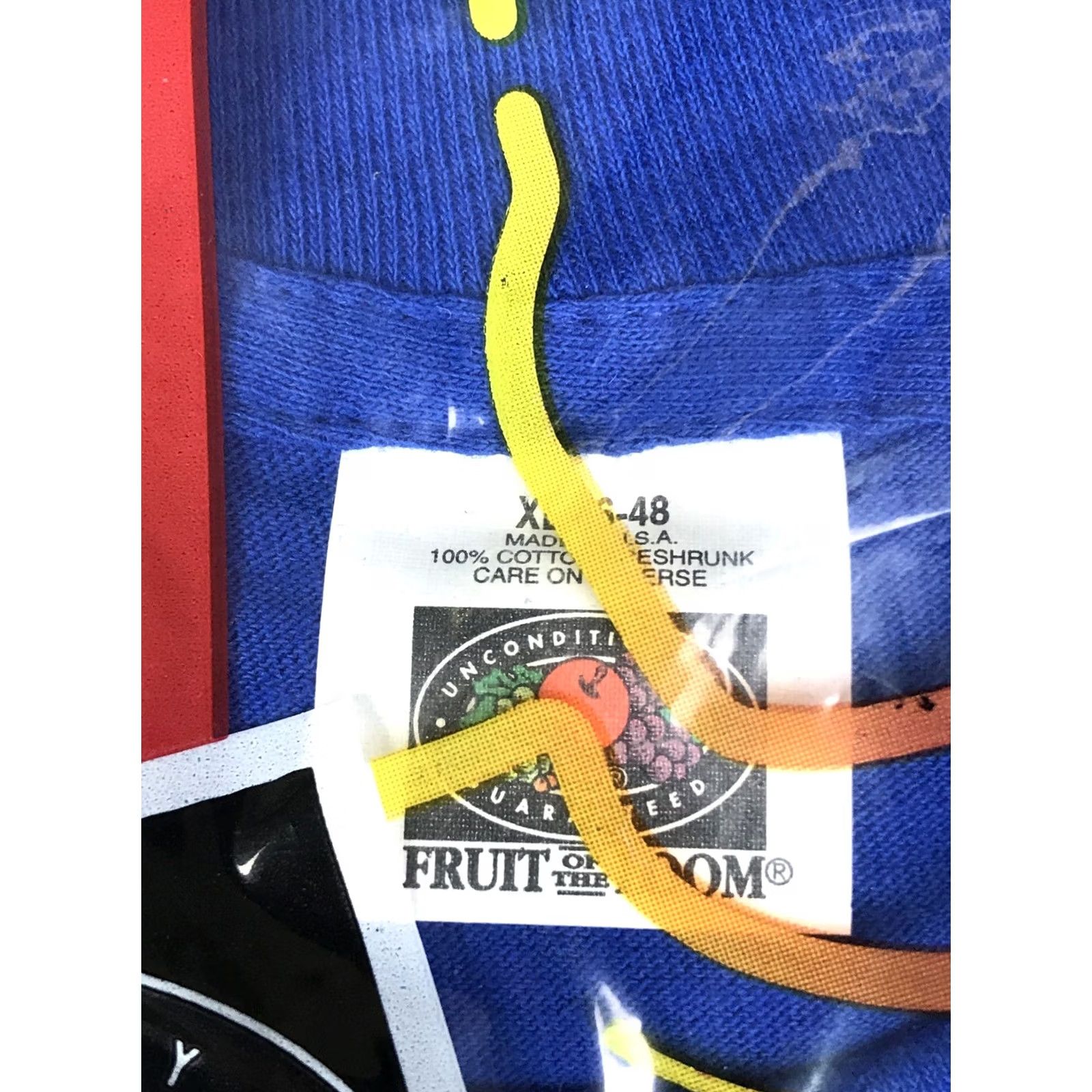 Fruit Of The Loom VINTAGE 90s FRUIT OF THE LOOM POCKET T-Shirt BLUE XL MEN Size US XL / EU 56 / 4 - 2 Thumbnail