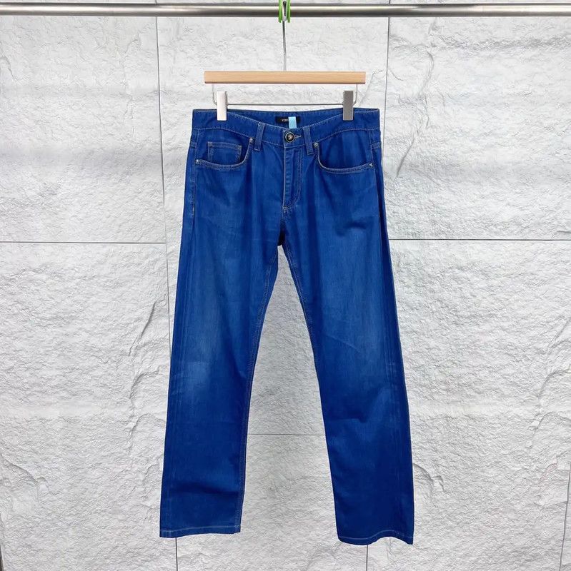 Versace Versace Casual Blue Cotton Pants 0089 Size US 30 / EU 46 - 1 Thumbnail