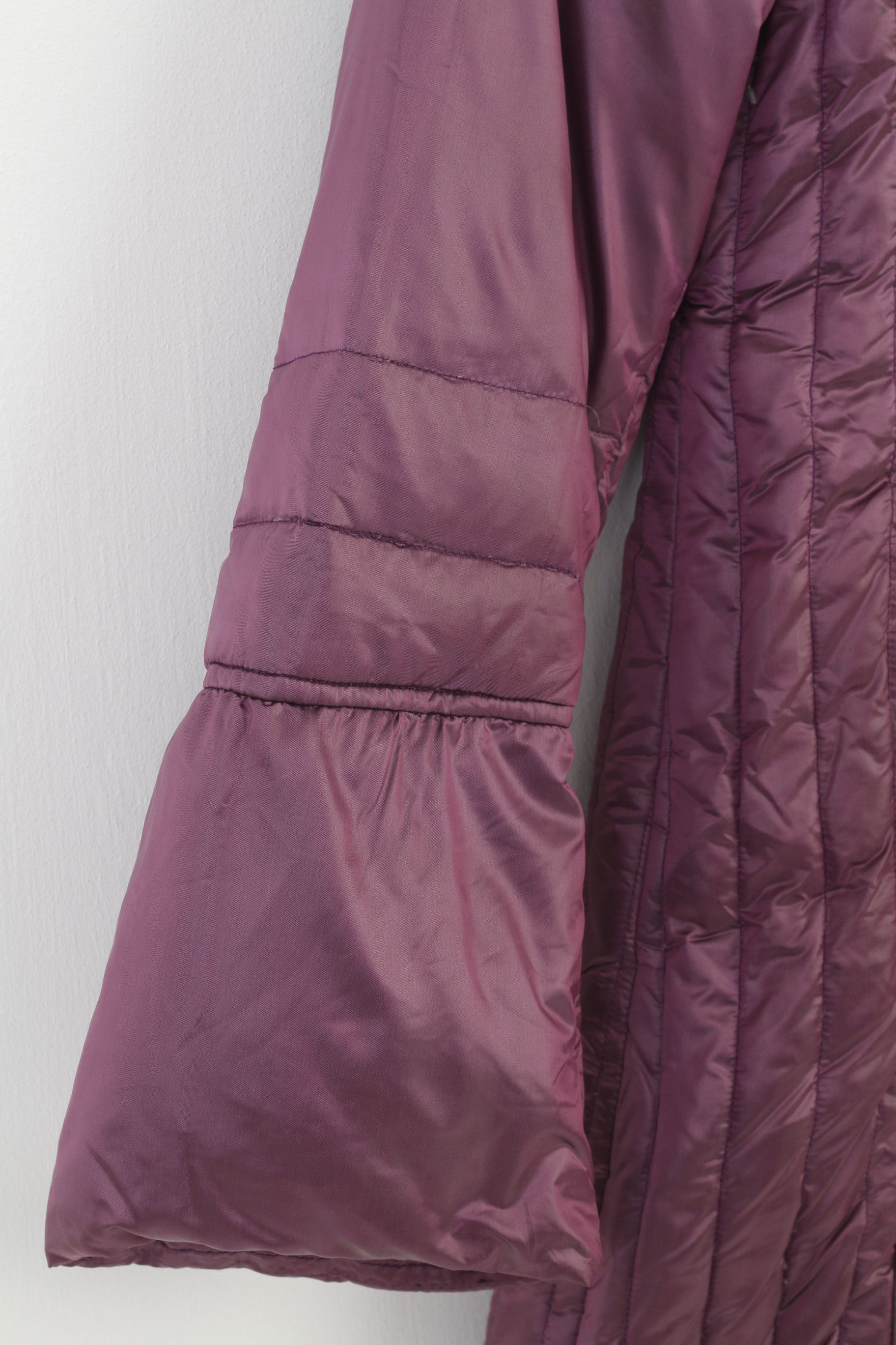 Vintage Feyem Women S Jacket Purple Shiny Nylon Padded Long 10830 Size S / US 4 / IT 40 - 4 Thumbnail