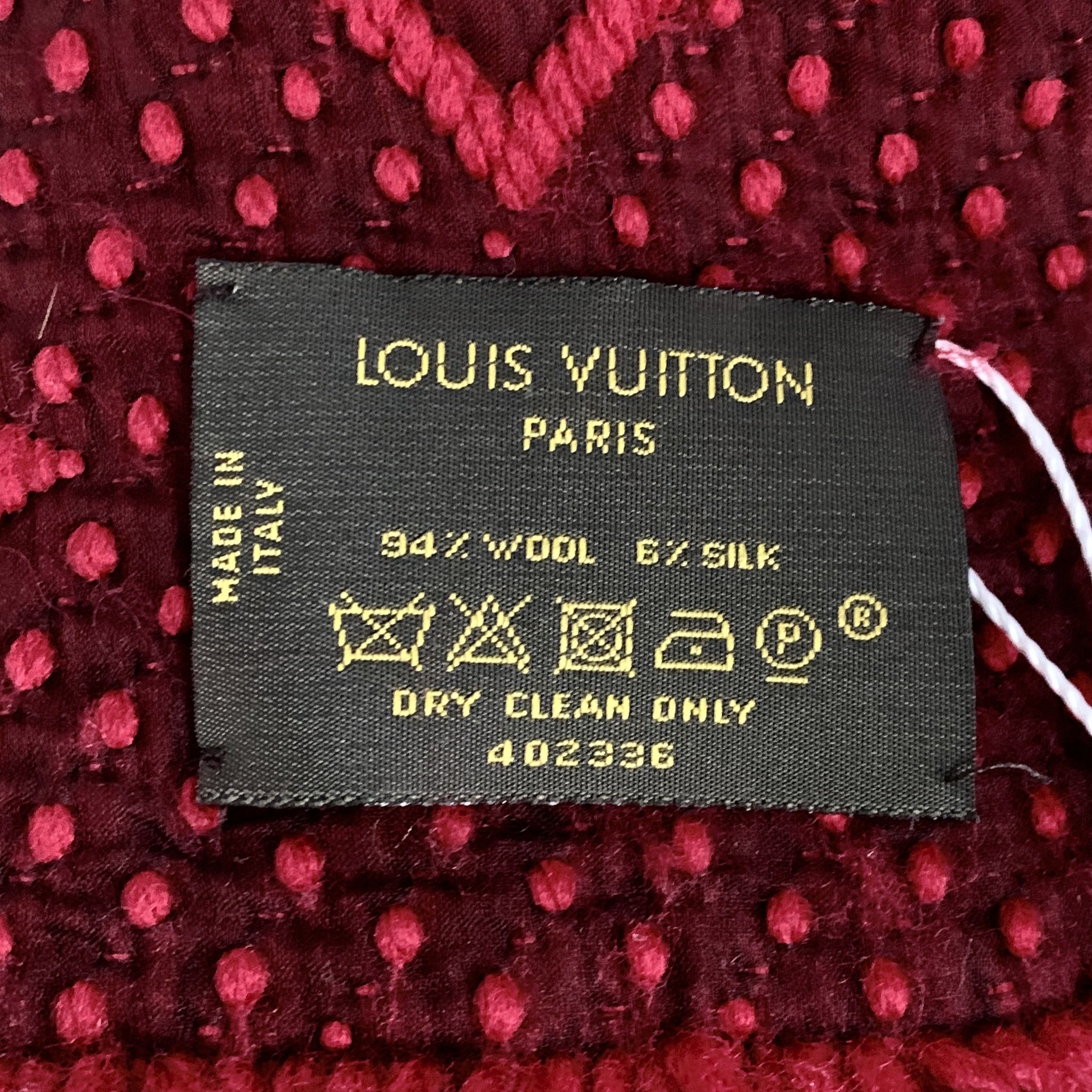 Louis Vuitton Louis Vuitton Monogram Wool Fringe Scarf in Red (154×30cm) Size ONE SIZE - 2 Thumbnail