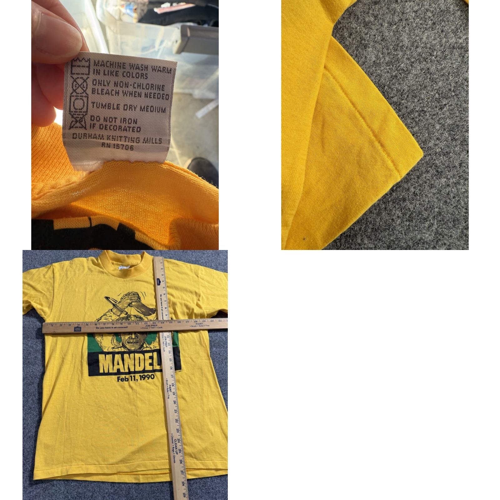 Vintage VINTAGE Nelson Mandela Shirt Mens L Yellow 1990s USA 90s T-Shirt Size US L / EU 52-54 / 3 - 8 Thumbnail