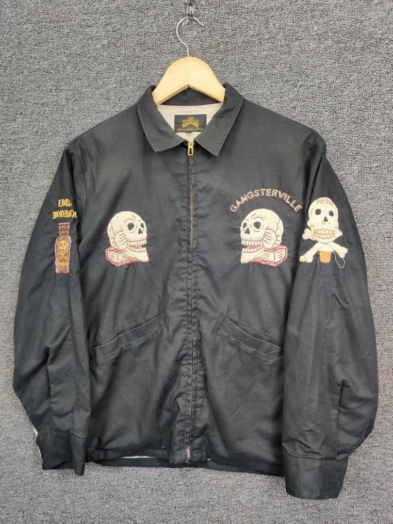 Vintage Vintage Gangsteruille Gangsterville Embroidery Skull Jacket Size US M / EU 48-50 / 2 - 2 Thumbnail