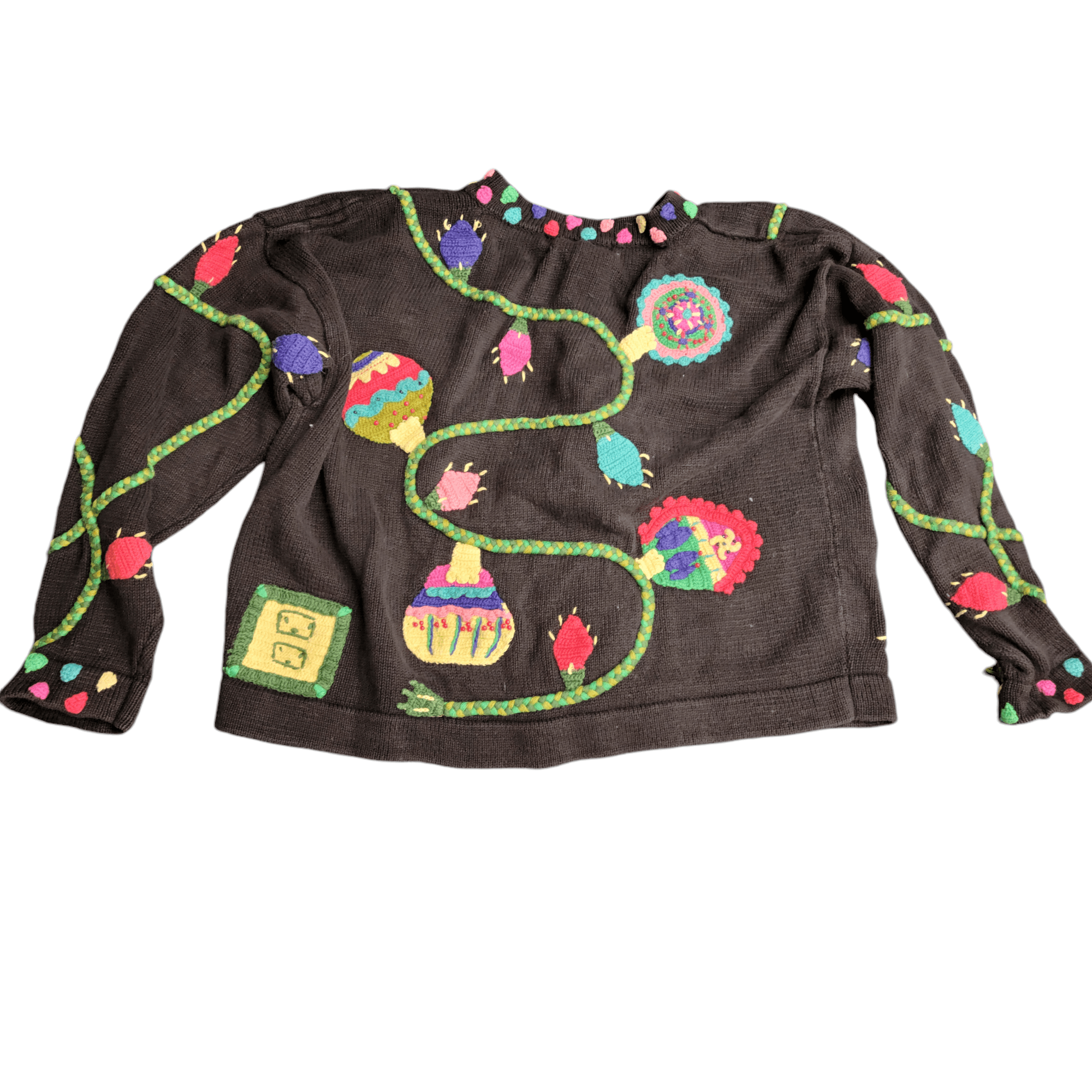 NBDN Nobrandedon Ugly Christmas Sweater Black Crochet Design Offensive Size M / US 6-8 / IT 42-44 - 4 Thumbnail