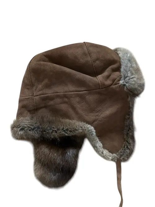 VIBE Real Mink Fur Leather Luxury Vintage Trapper Hat Y2k Size ONE SIZE - 4 Thumbnail