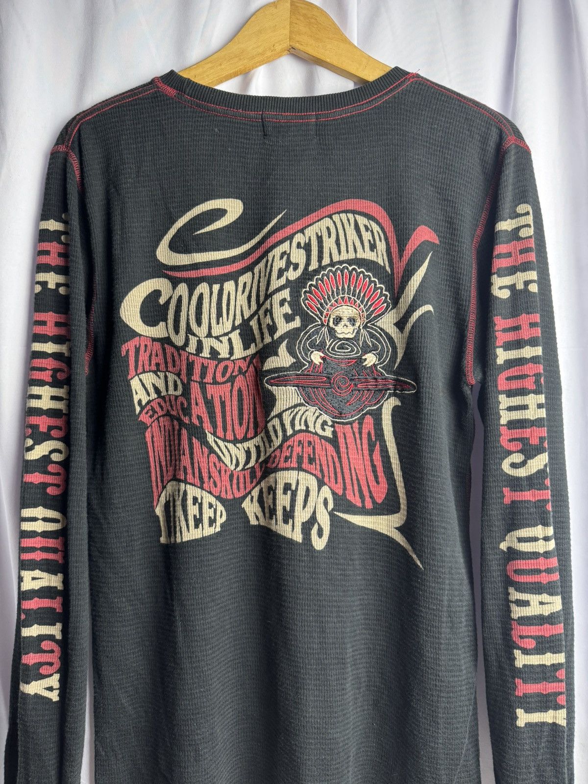 If Six Was Nine × Japanese Brand × Le Grande Bleu (L.G.B.) Japanese Skulls Cooldrivestriker Long Sleeve Size US M / EU 48-50 / 2 - 3 Thumbnail