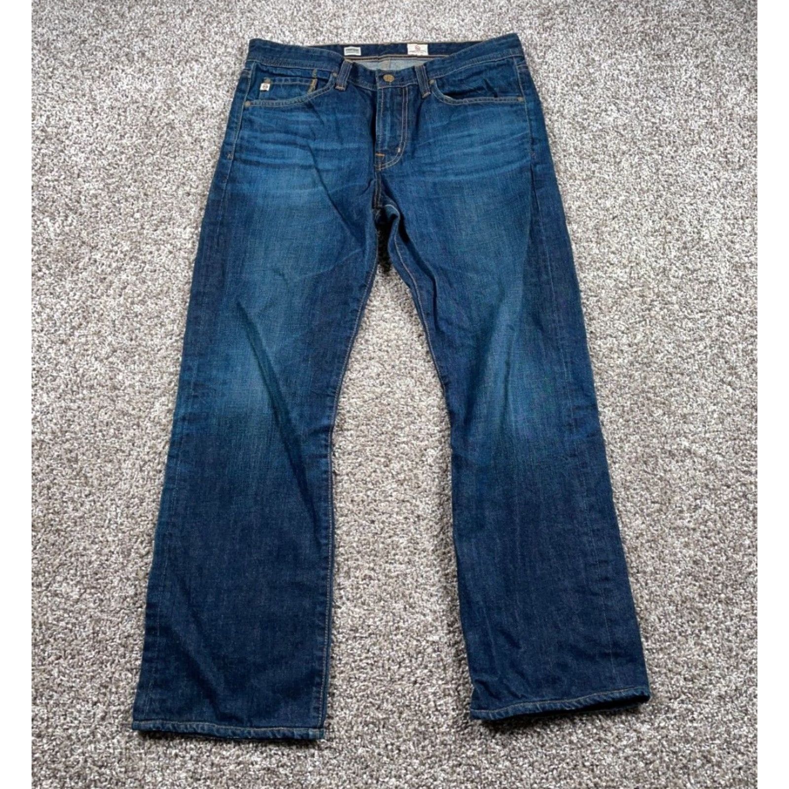 Denime VINTAGE AG Adriano Goldschmied Men’s Jeans 32 Straight Leg Blue Denim Casual US Made Size US 32 / EU 48 - 2 Thumbnail