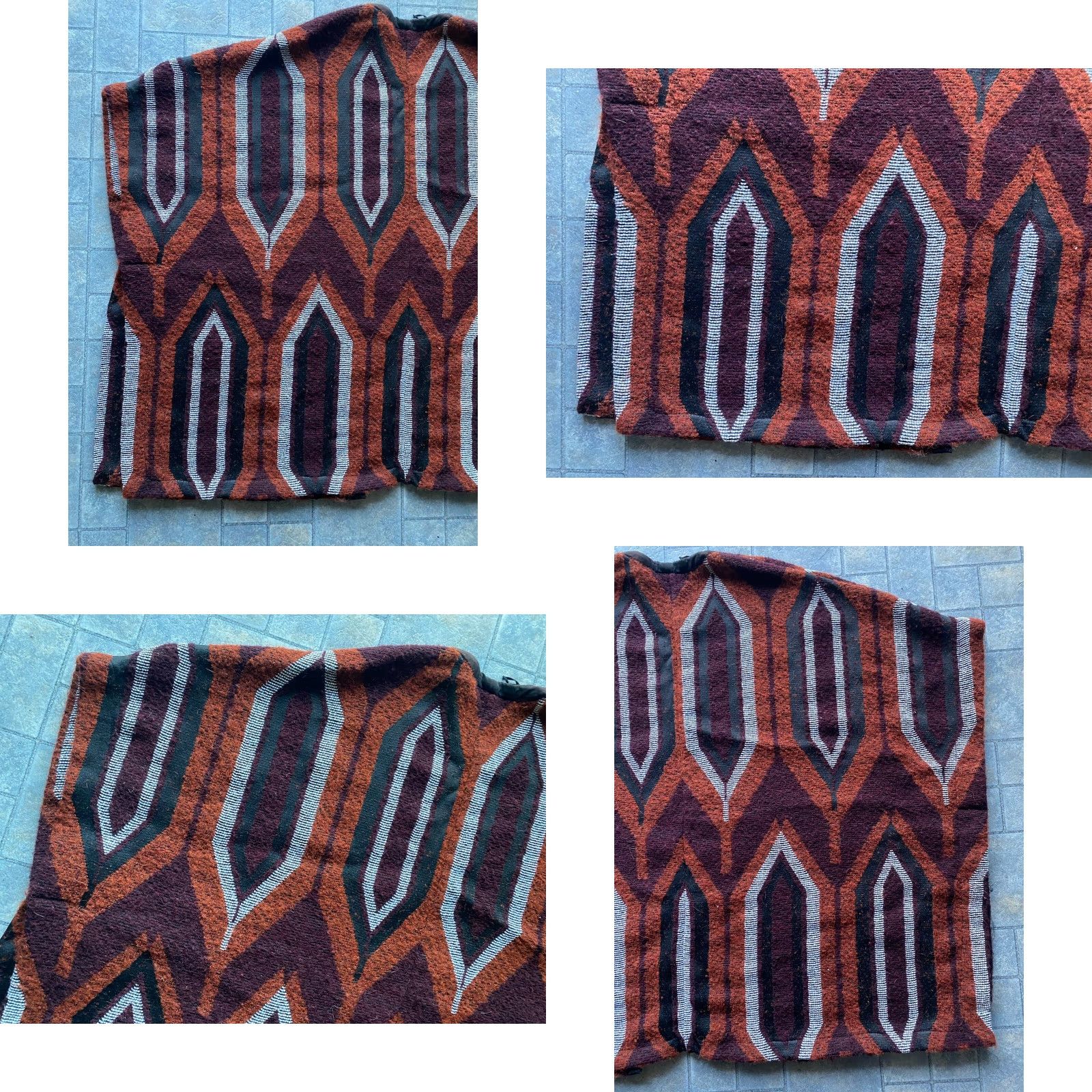 Mango Mango Cape Geometric Open Front Alpaca Wool Blend One Size Poncho Kate Moss Women Multicolor Wool Blend Open Front Cape Size ONE SIZE - 9 Thumbnail
