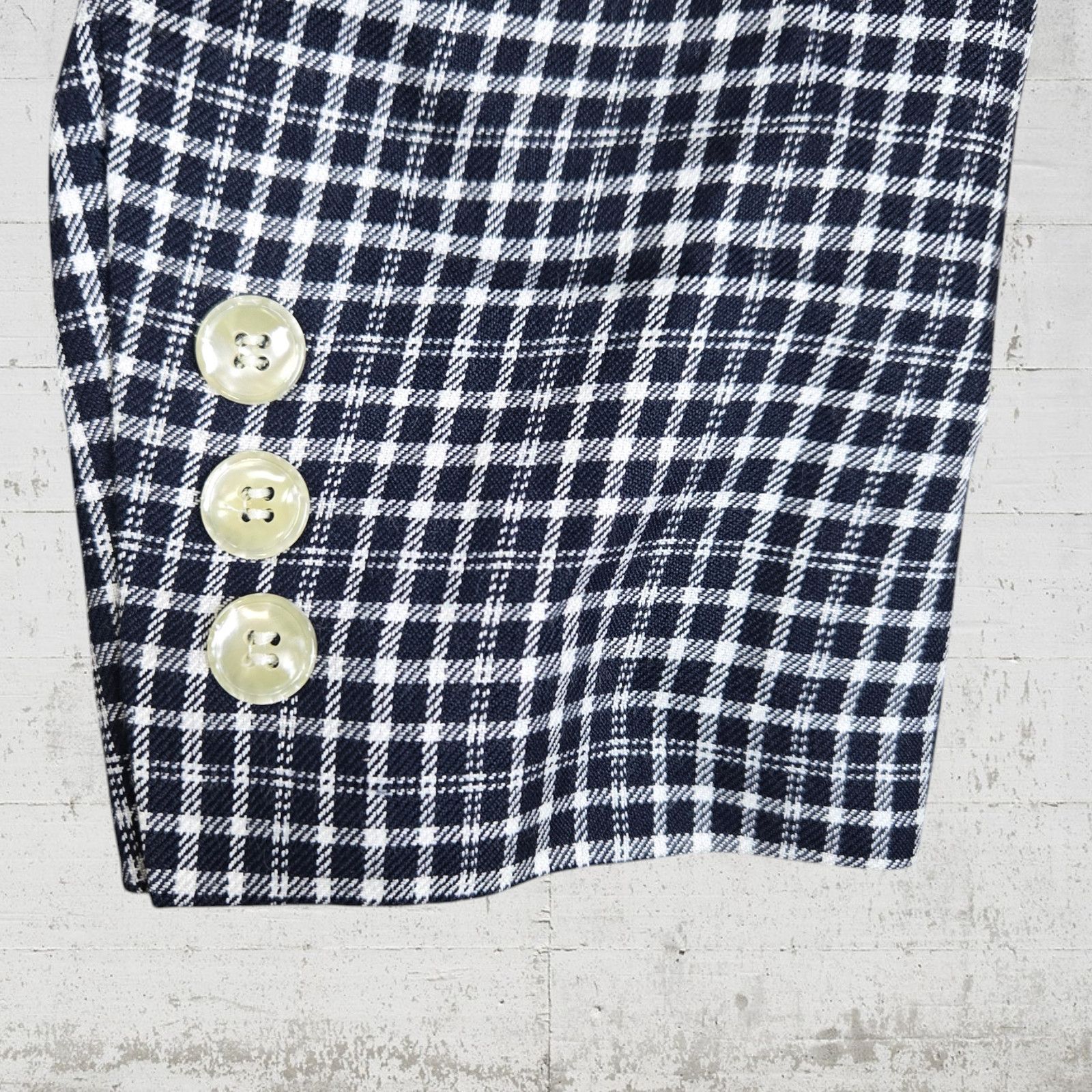 Vintage Vintage Navy Plaid Crop Blazer Size 10 Size L / US 10 / IT 46 - 11 Thumbnail
