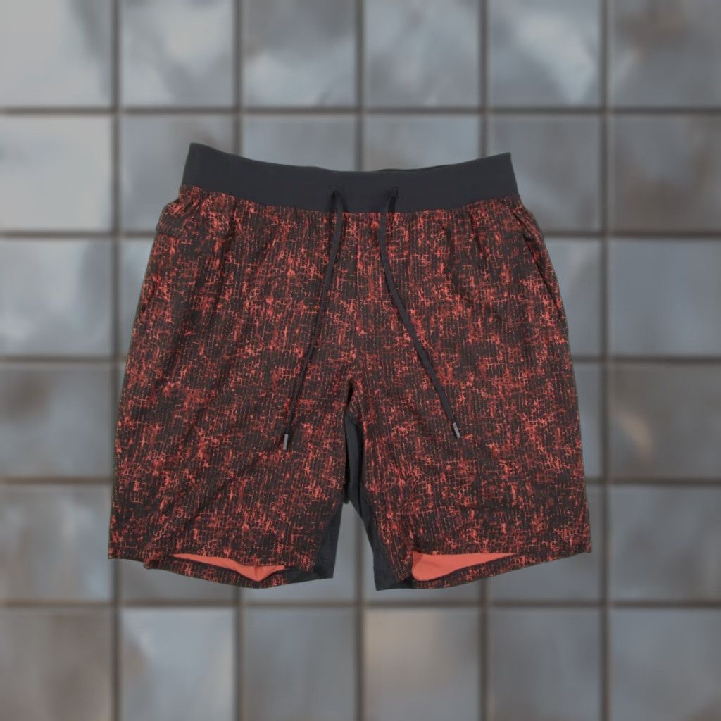 Lululemon Lululemon Shorts Mens Large Red T.H.E Geometric Athletic Gym Size US 33 - 1 Thumbnail