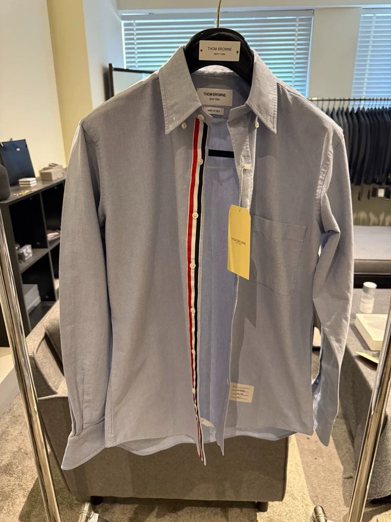 Thom Browne Thom Browne size2 Three-color collar shirt in blue Size US M / EU 48-50 / 2 - 1 Thumbnail