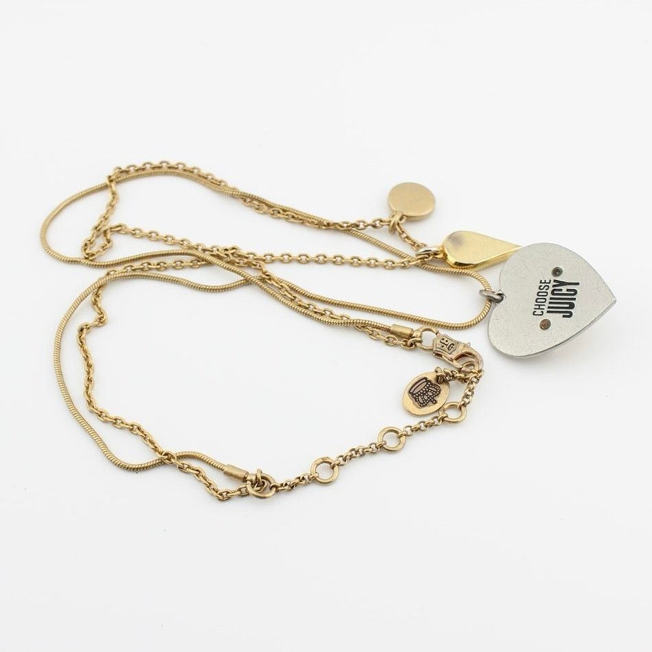 Juicy Couture Juicy Couture Multi Chain Heart Charm Necklace Gold Tone Size ONE SIZE - 5 Thumbnail