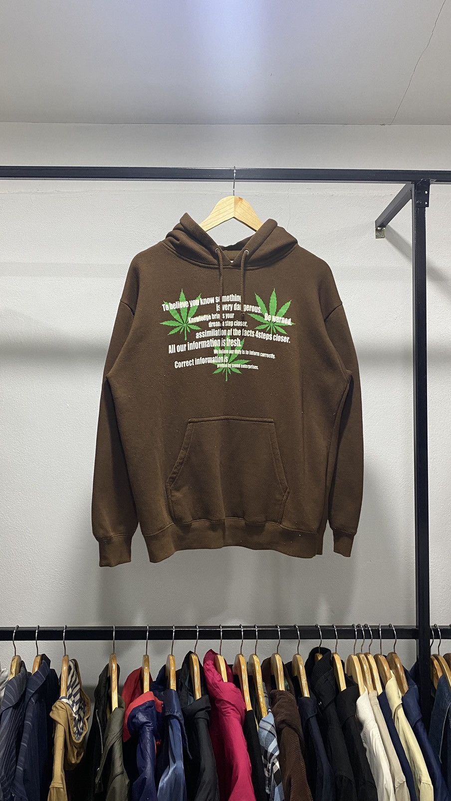 Vintage Weed Cannabis Marijuana Hoodie 90s Wording Poem