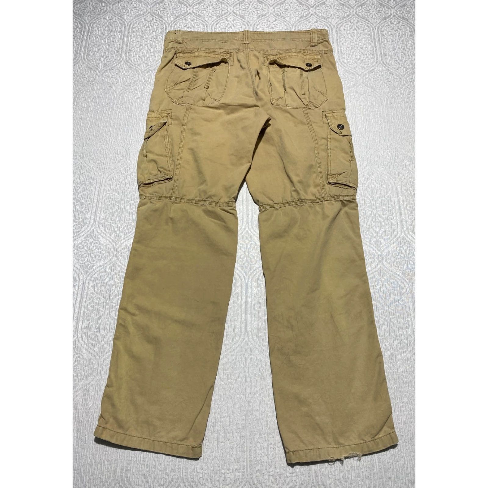 Vintage Bumerang Cargo Pants Mens 36 Khaki Beige Cargo Pocket Casual Outdoor Workwear Relaxed Straight Pant Mens Size US 36 / EU 52 - 6 Thumbnail