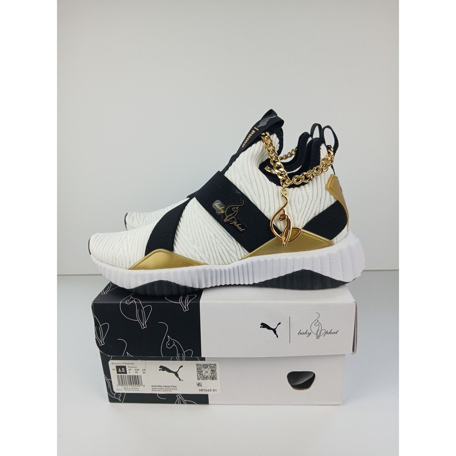 Puma Puma Baby Phat X Defy Mid Women Sz 6.5 White/Blk Shoes Size US 6.5 / IT 36.5 - 1 Thumbnail